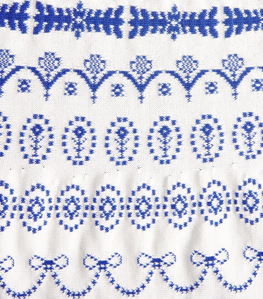 Molli Womens Jacquard-Knit Midi Skirt Milk Blue Faience Image 6