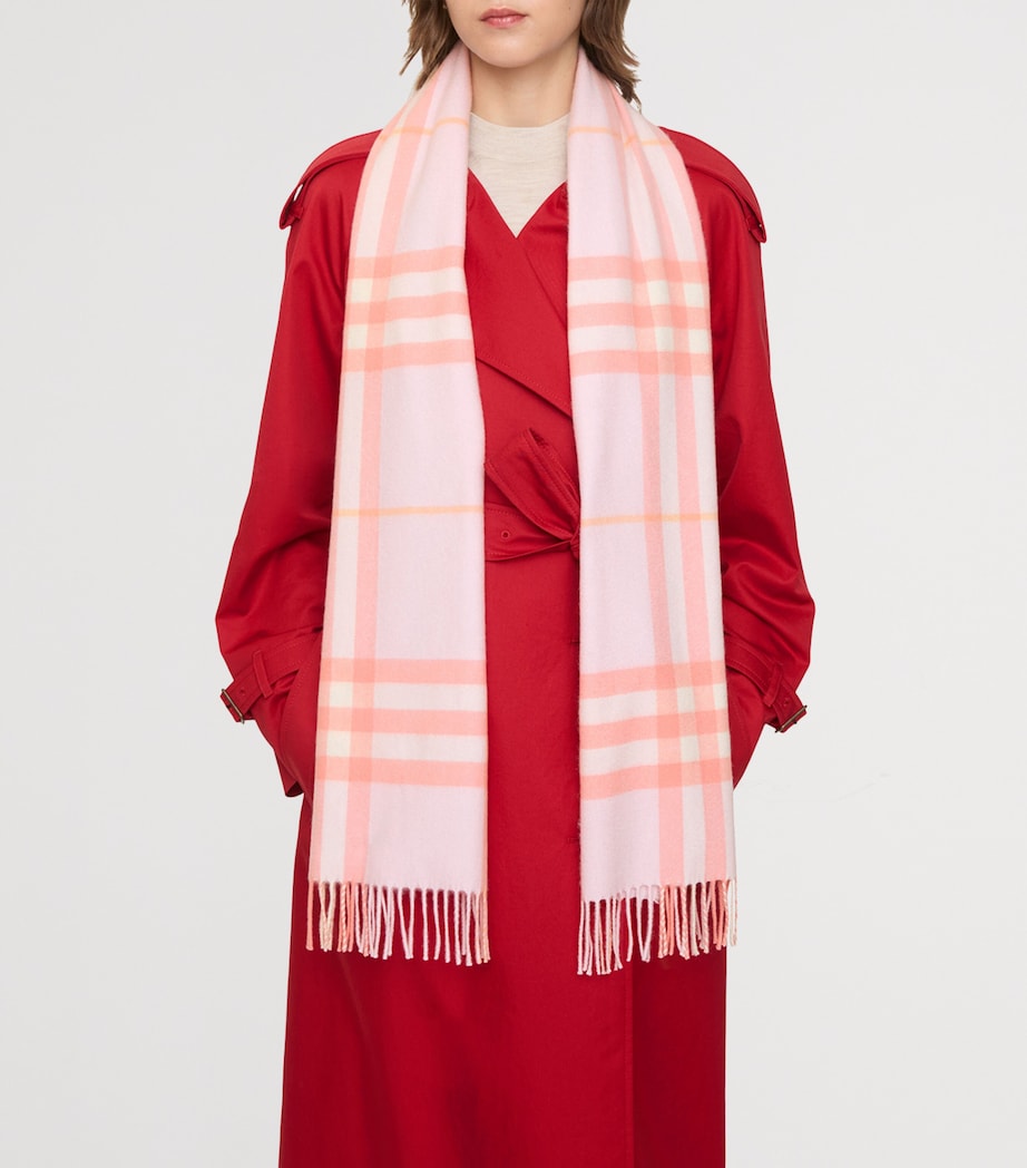 Cashmere Check Scarf SUGAR PINK Image 4