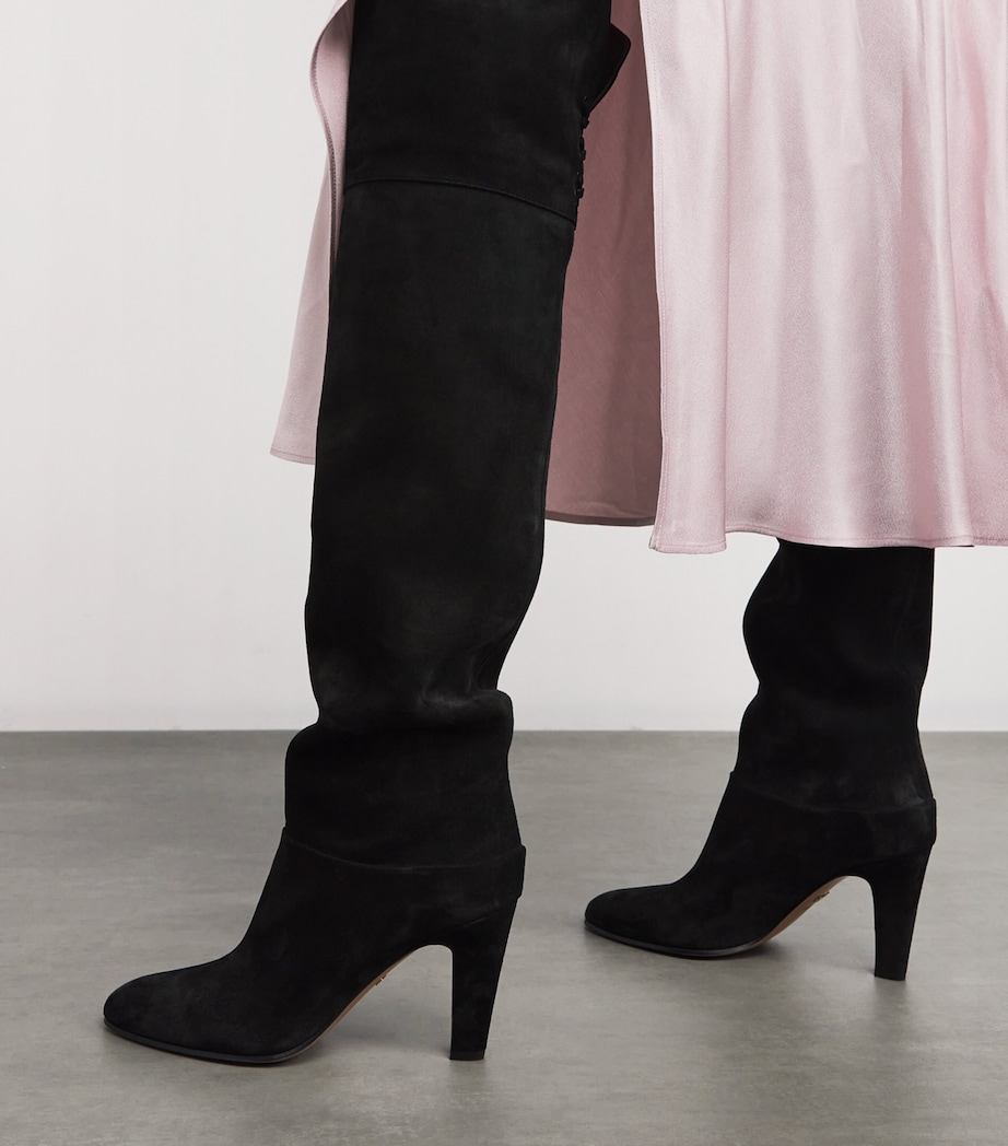 Suede Eve Over-The-Knee Boots 85 BLACK Image 6