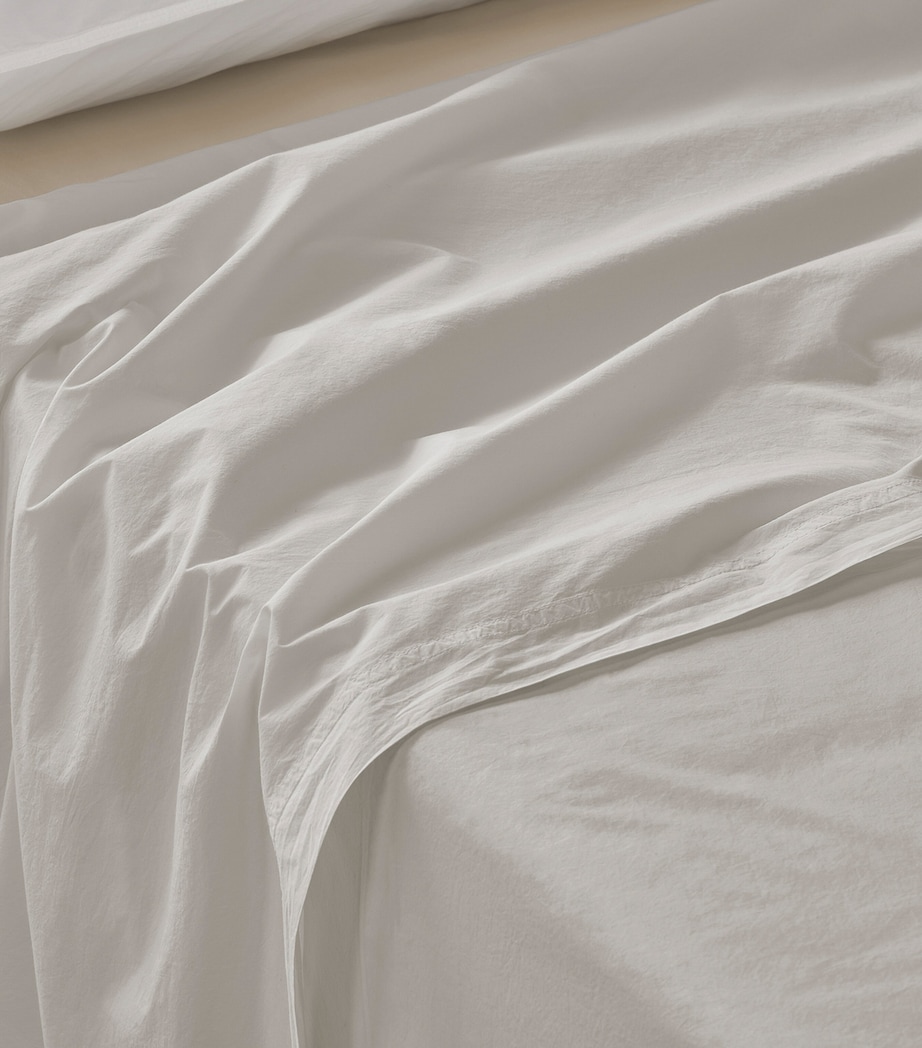 Society Limonta Cotton Nite Super King Flat Sheet (180cm x 200cm) Bianco Image 2