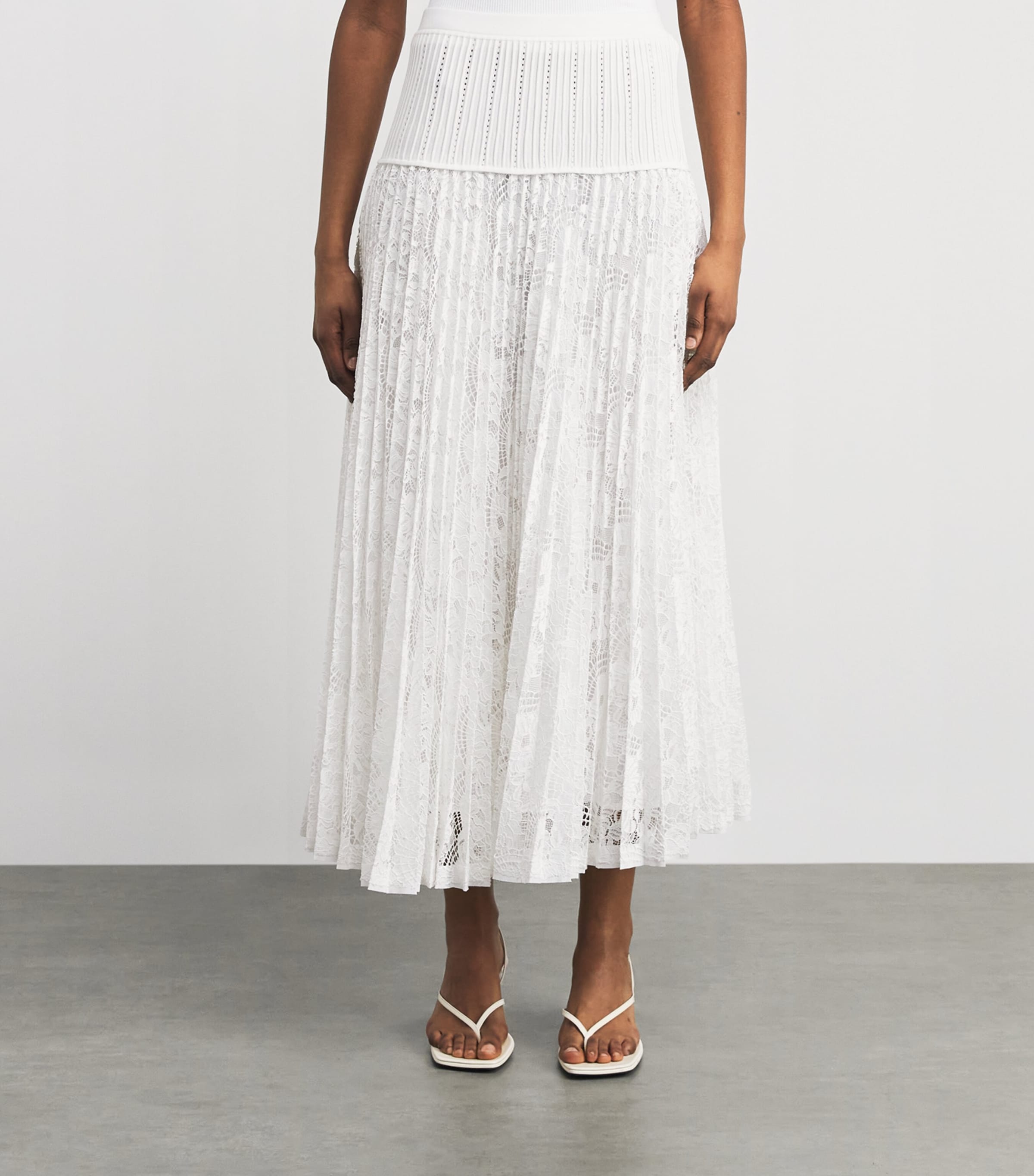Simkhai Womens Lace Verona Midi Skirt Ivory Image 4