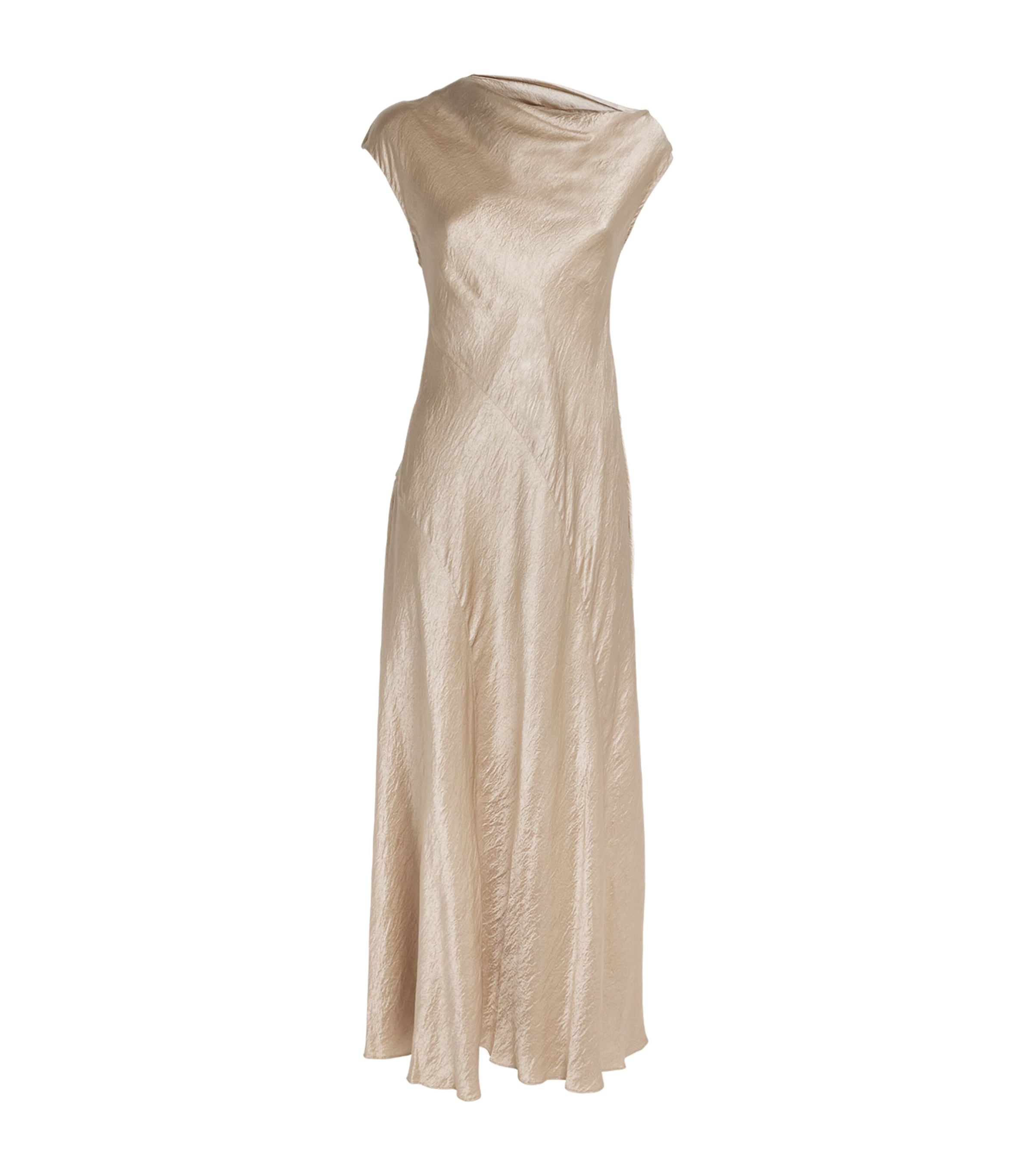 Lauren Manoogian Satin Luster Maxi Dress In Gray
