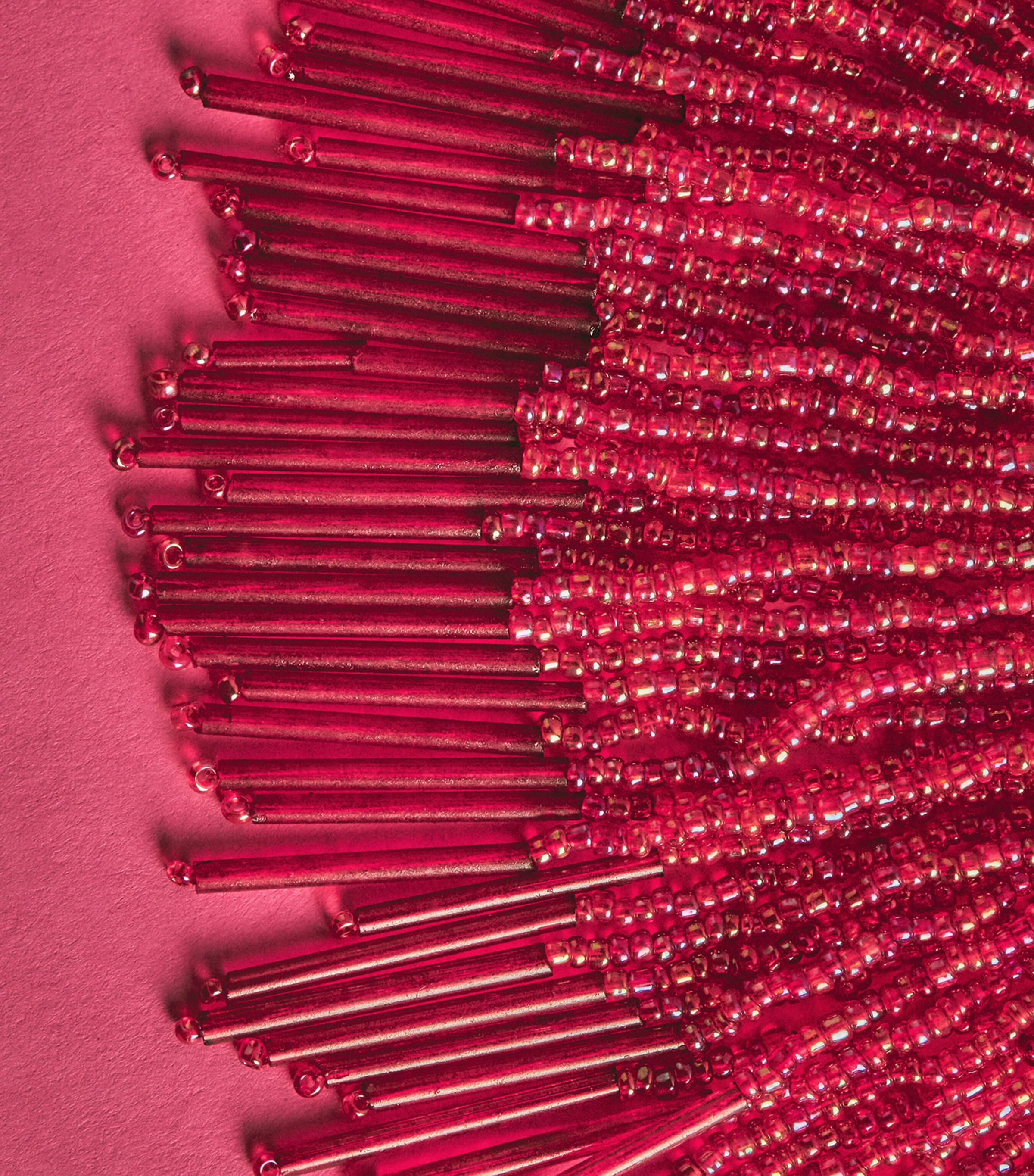 Harrods Beaded Tassel Tree Decoration Red Image 3
