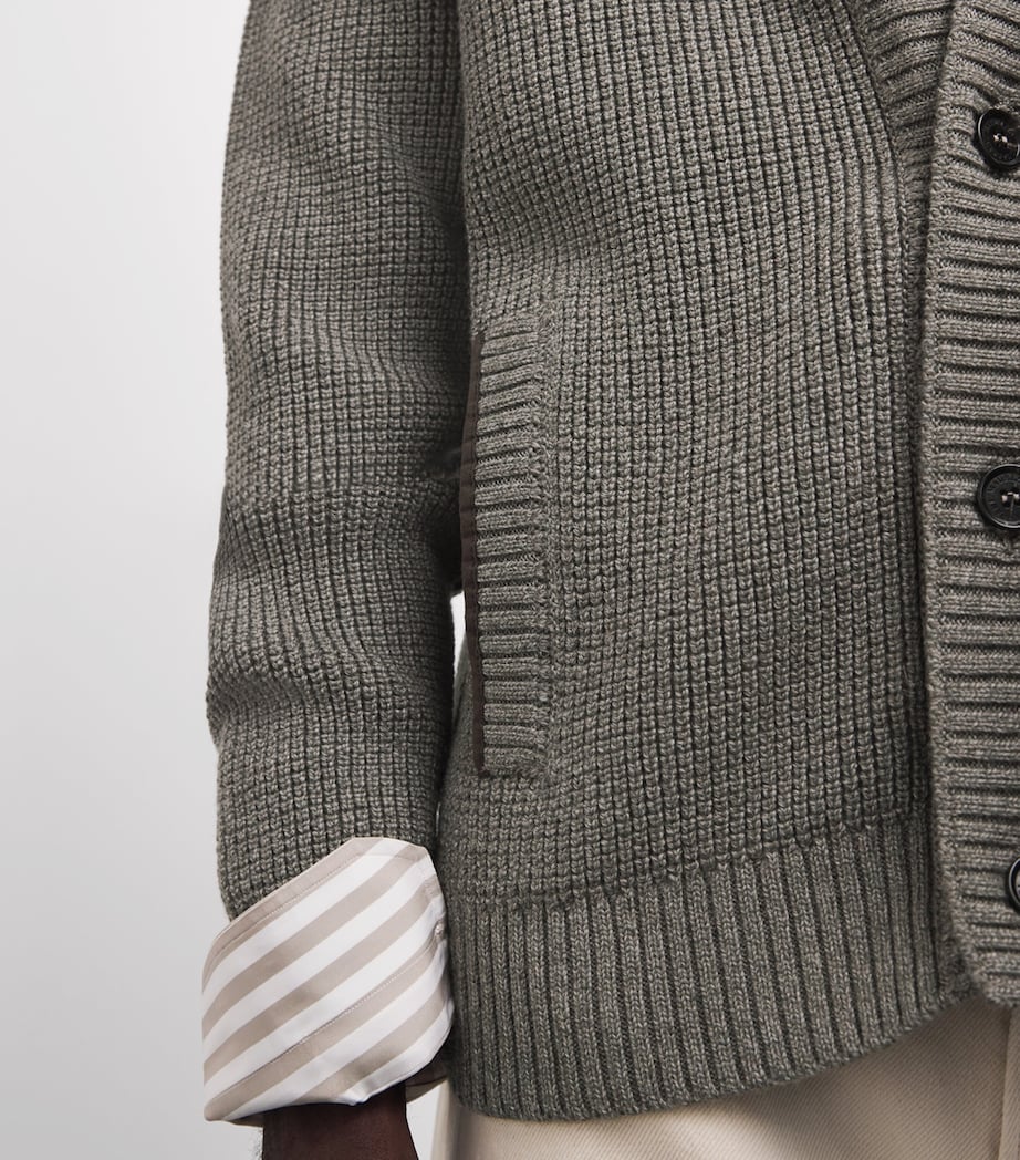 Maurizio Baldassari Mens Virgin Wool Brenta Cardigan Lunar Rock Grey Image 3