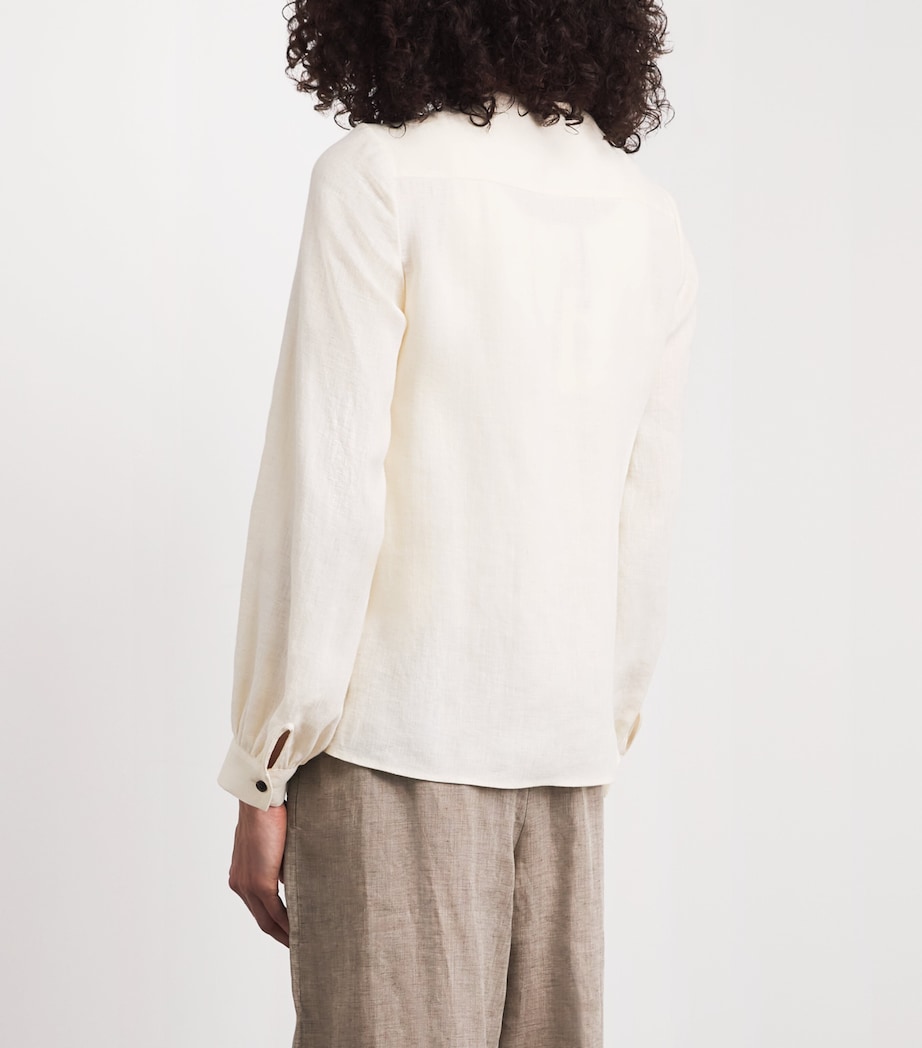 Kiton Womens Linen Sequinned Shirt Beige Image 5