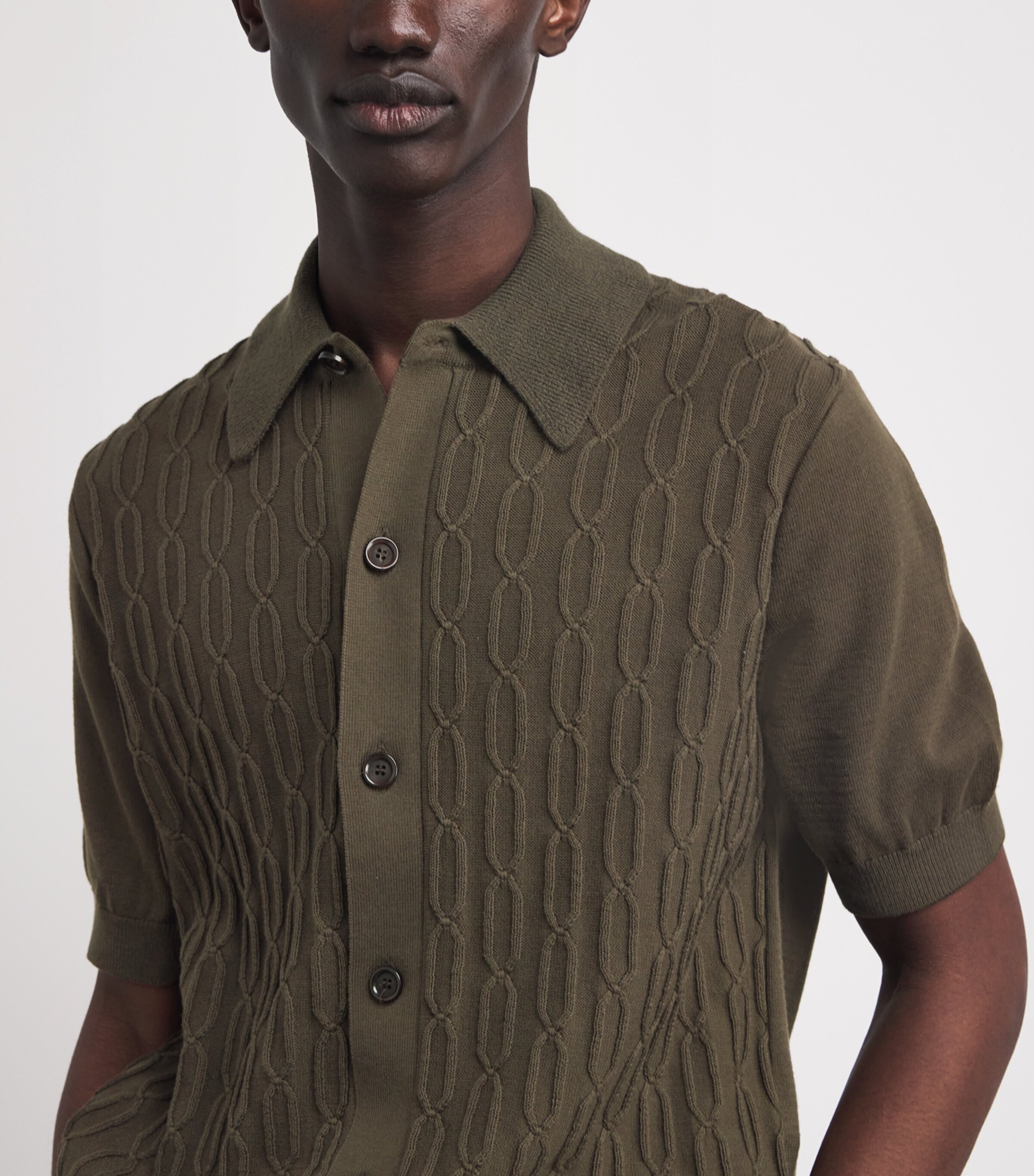 Oliver Spencer Mens Organic Cotton Rossell Shirt Khaki Brown Image 3