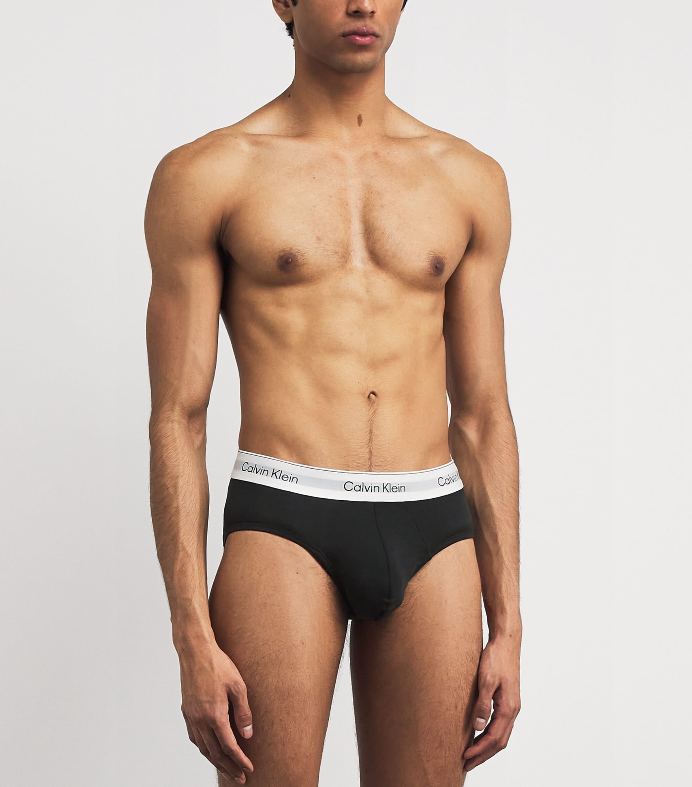 Calvin Klein Mens Cotton Stretch Icon Hip Briefs (Pack of 3) Multi Image 2