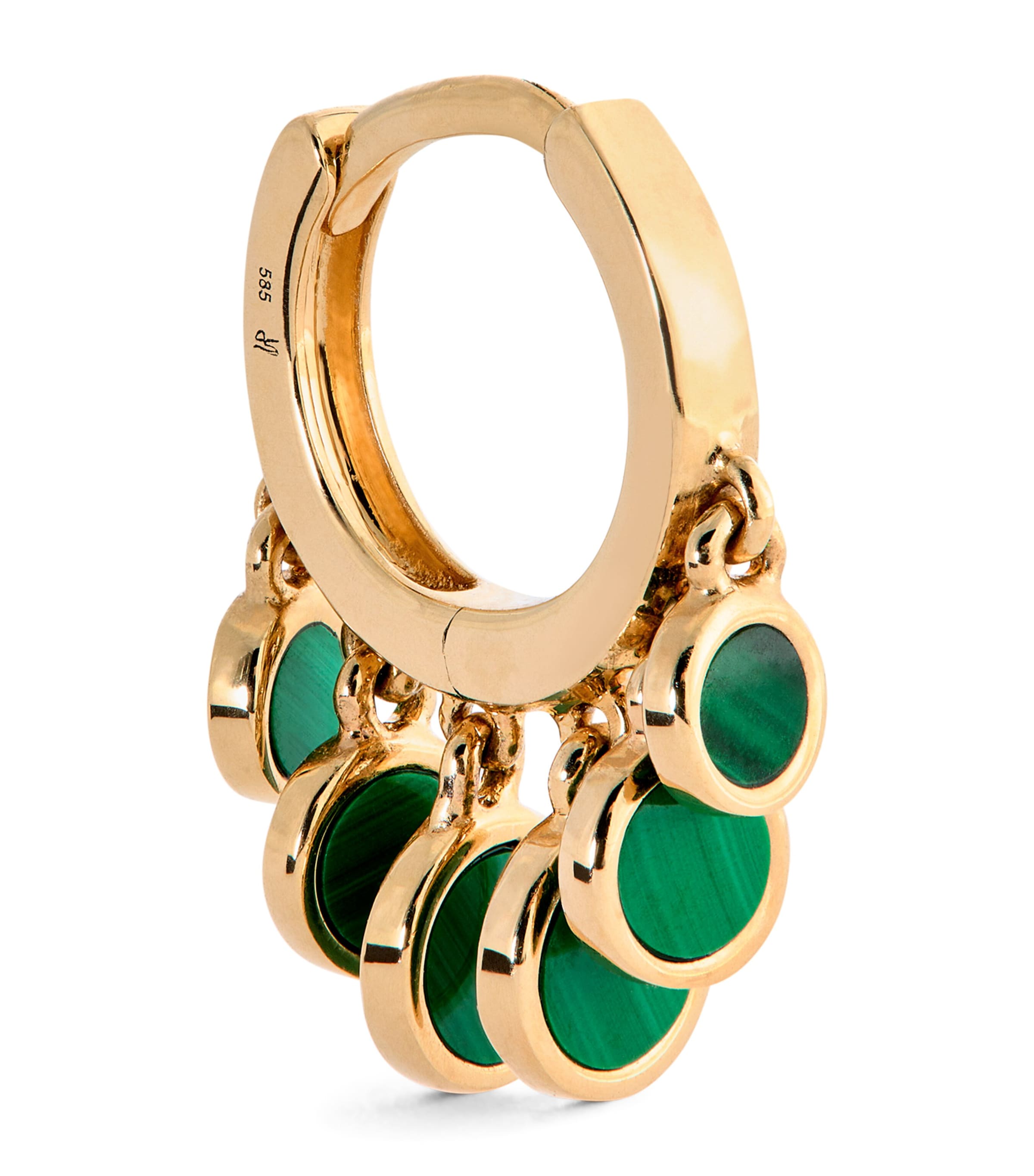 Jacquie Aiche Yellow Gold And Malachite Disco Shaker Hoop Earring