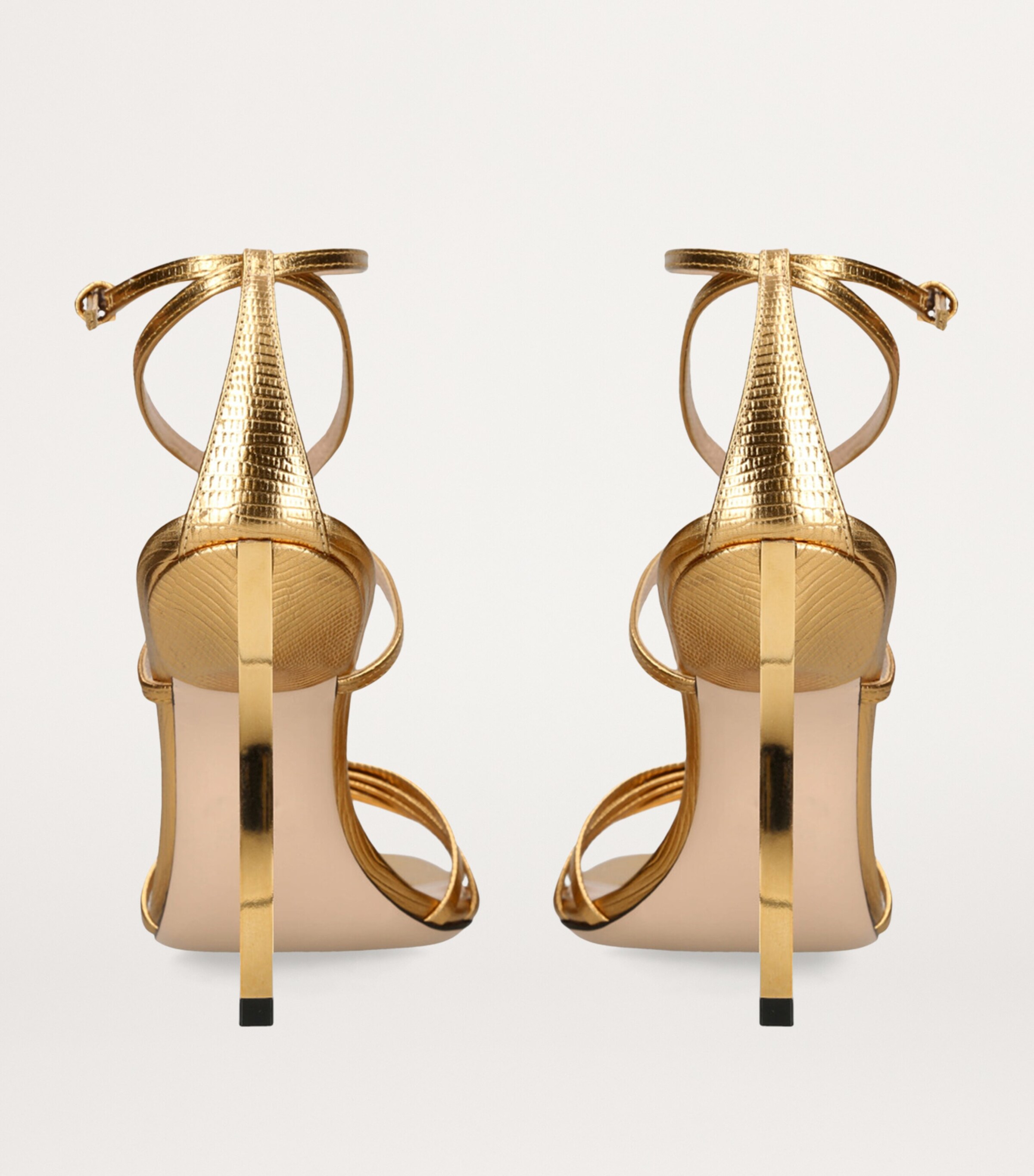 TOM FORD Leather Ida Sandals 105 Gold Image 2