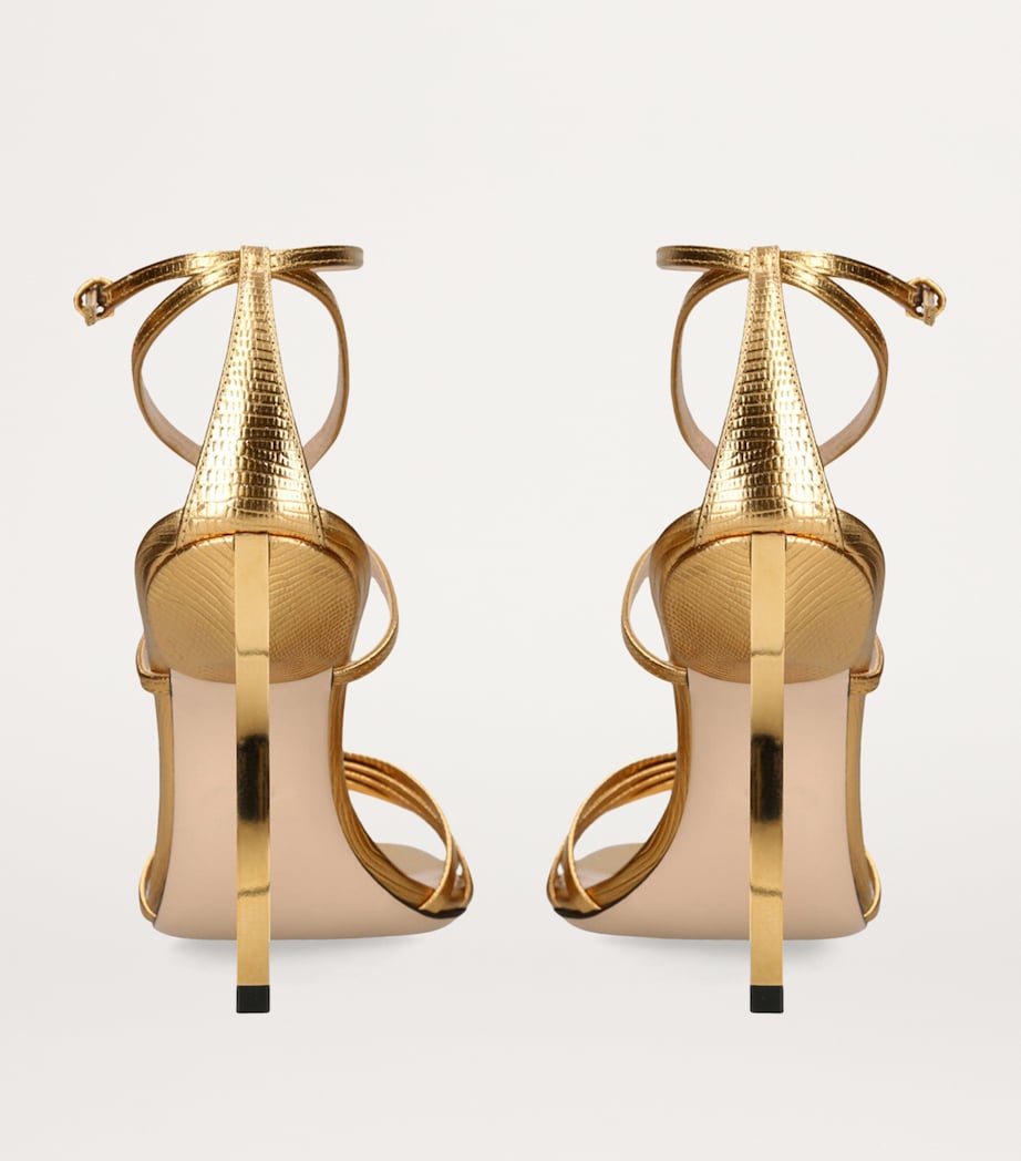 TOM FORD Leather Ida Sandals 105 Gold Image 2