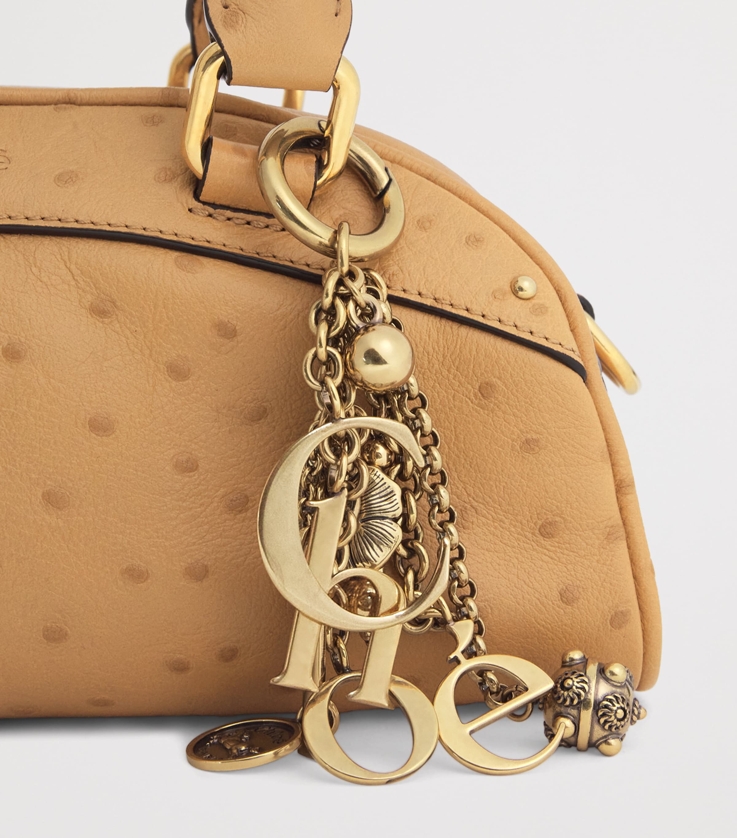 Small Leather Bowling Top-Handle Bag BLEACHED BROWN Image 4