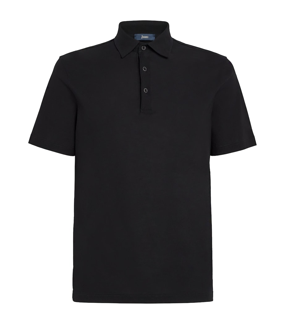 Cotton Polo Shirt 9300NERO Image 1
