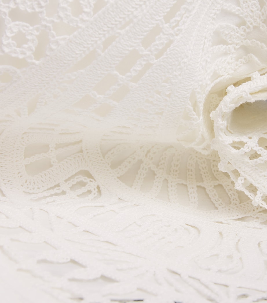 Cotton Crochet Midi Dress WHITE Image 5