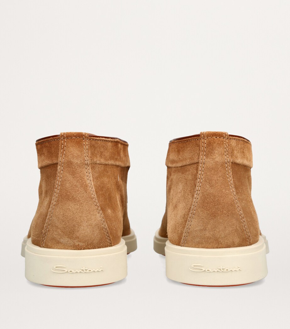 Santoni Suede Detroit High-Top Loafers Brown Image 2