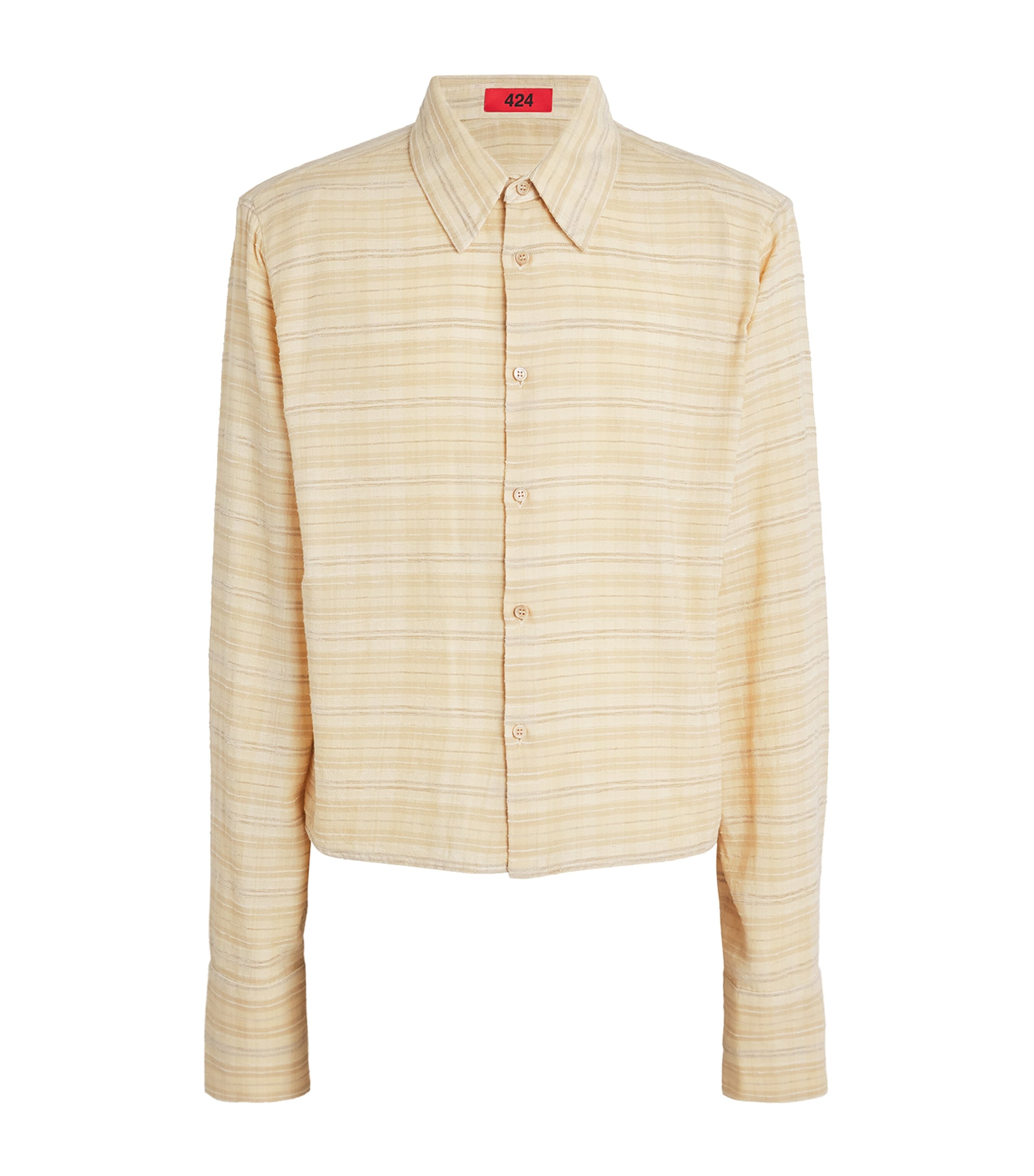424 Mens Cotton-Blend Stripe Shirt Tea Wash Image 1
