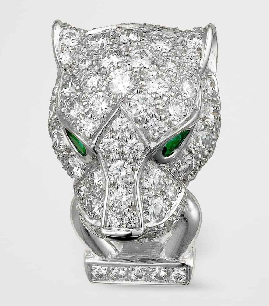 Cartier White Gold, Diamond, Emerald and Onyx Panthère de Cartier Earrings White Gold Image 5