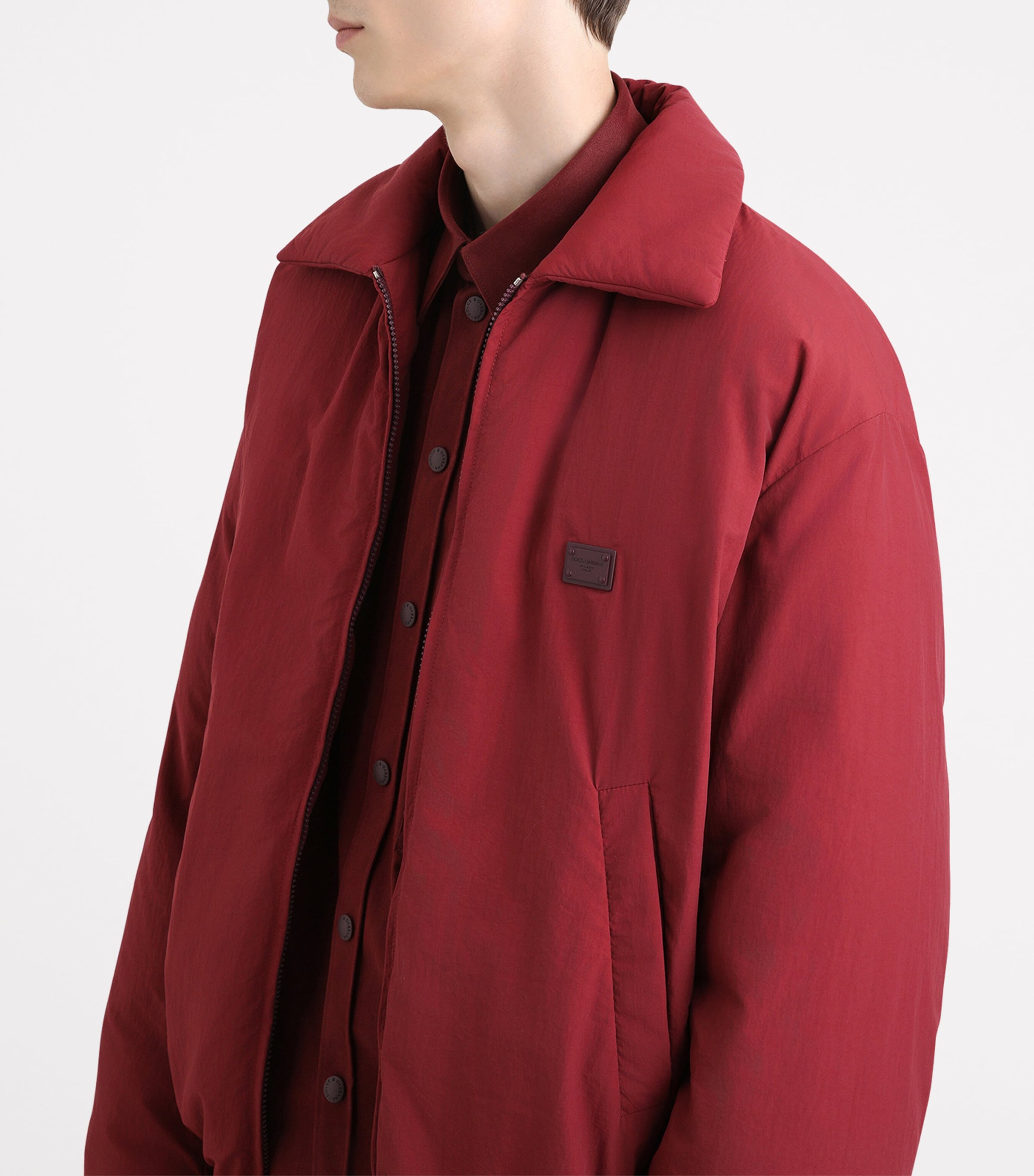 Padded Logo Tag Jacket R0369-BORDEAUX Image 3