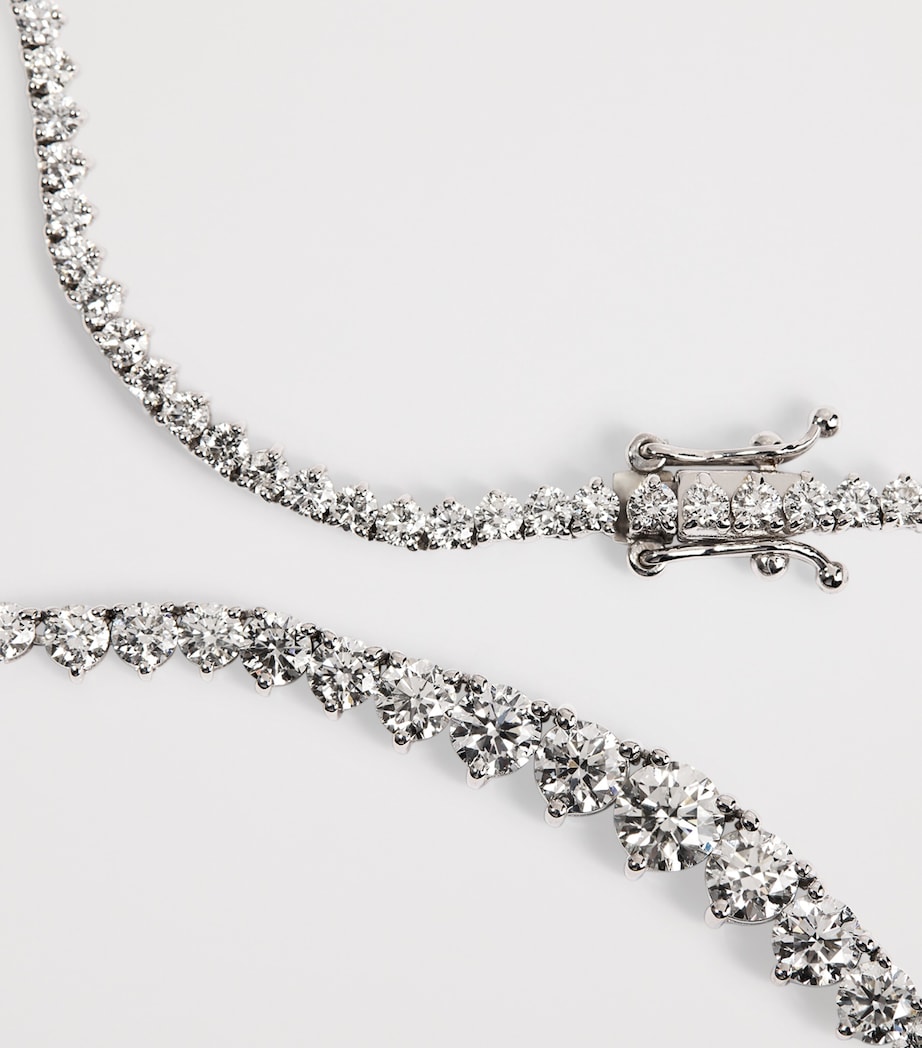White Gold and Diamond Graduated Tennis Necklace (7.50ct) WHITE GOLD Image 3
