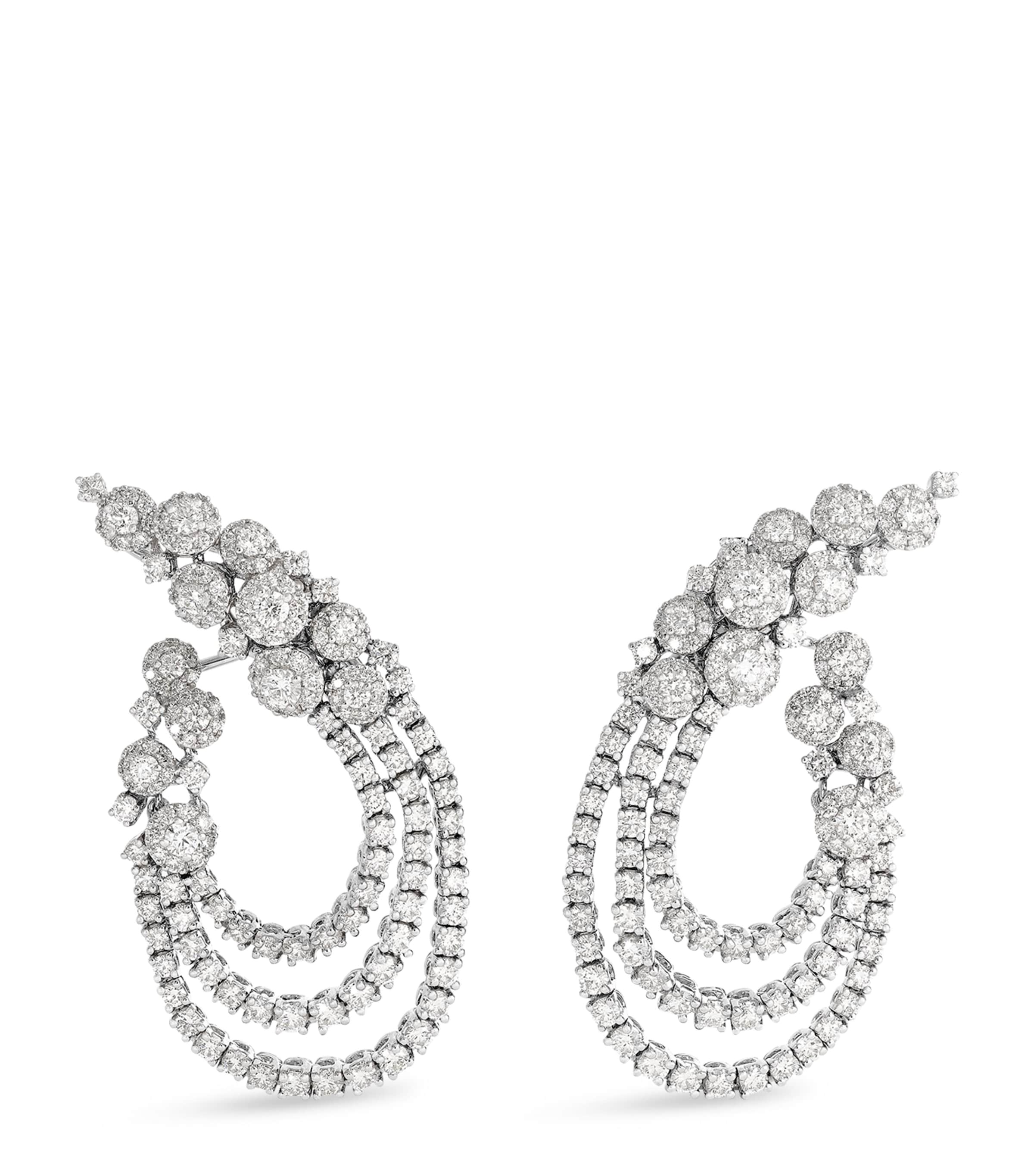 Yeprem White Gold and Diamond Y-Couture Drop Earrings White Gold Image 1