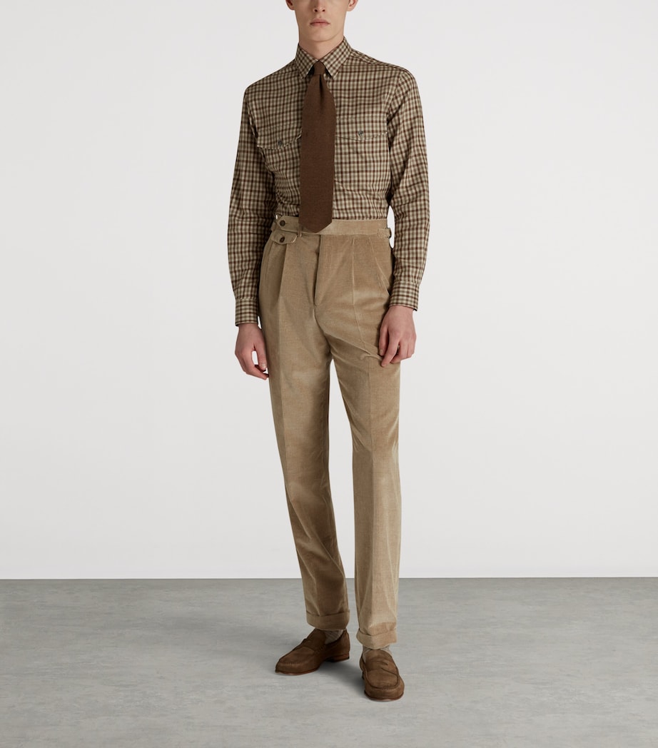 Cotton-Cashmere Check Overshirt 201BROWN Image 3