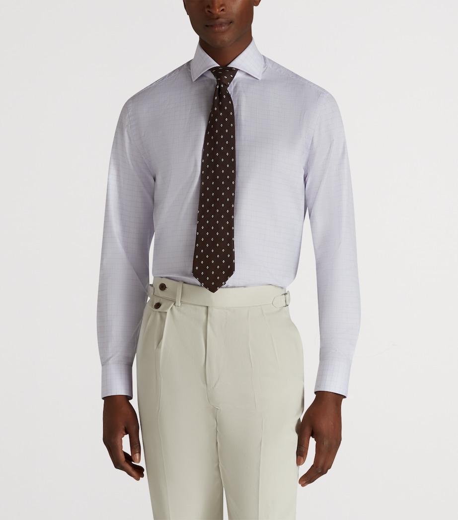 Cotton Tattersall Check Shirt 531LAVENDER Image 3