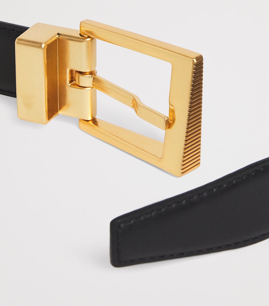 Leather Lloyd Belt BLACK/GOLD Image 5