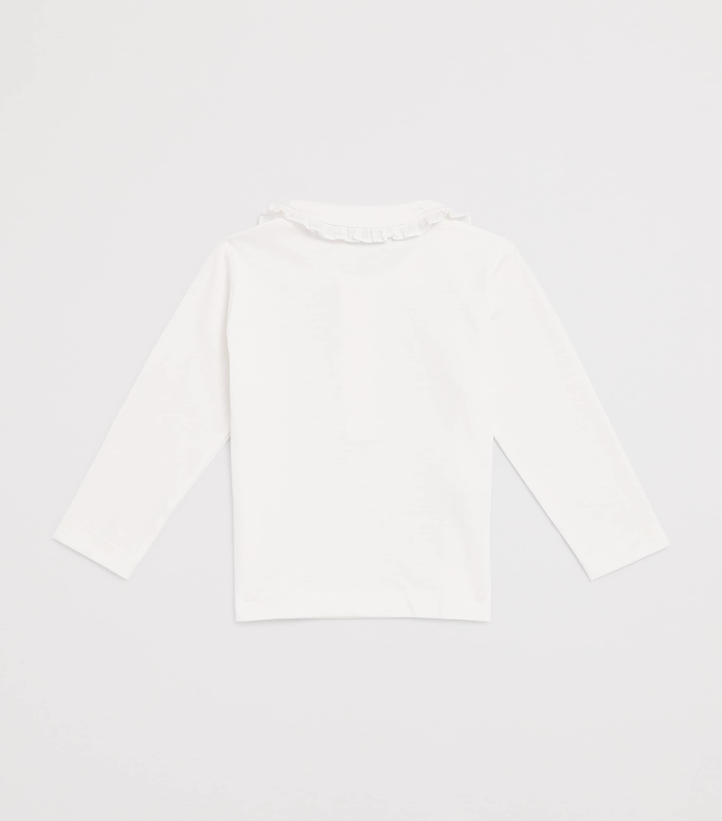 Il Gufo Frill-Trim Polo Shirt (6 Months-10 Years) Milk/white Image 2