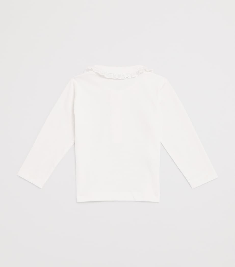 Il Gufo Frill-Trim Polo Shirt (6 Months-10 Years) Milk/white Image 2