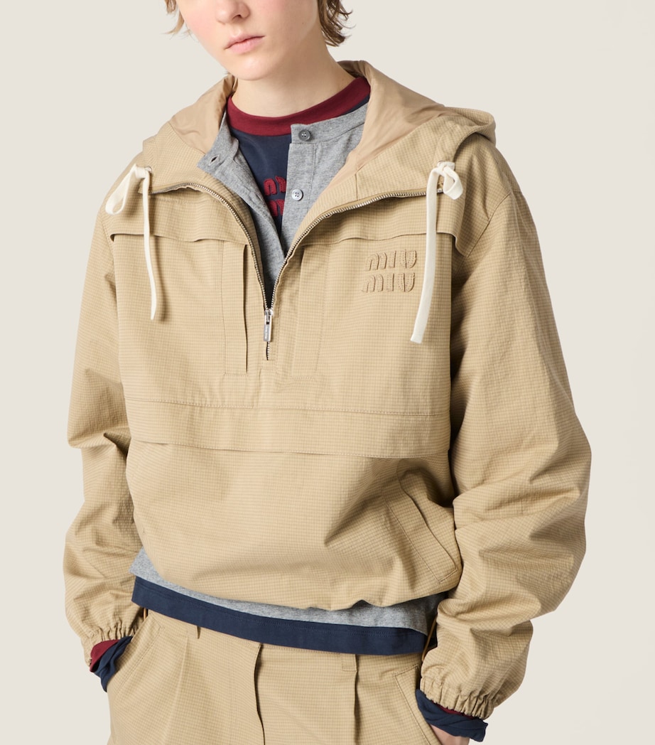 Miu Miu Womens Ripstop Jacket Neutral Image 4