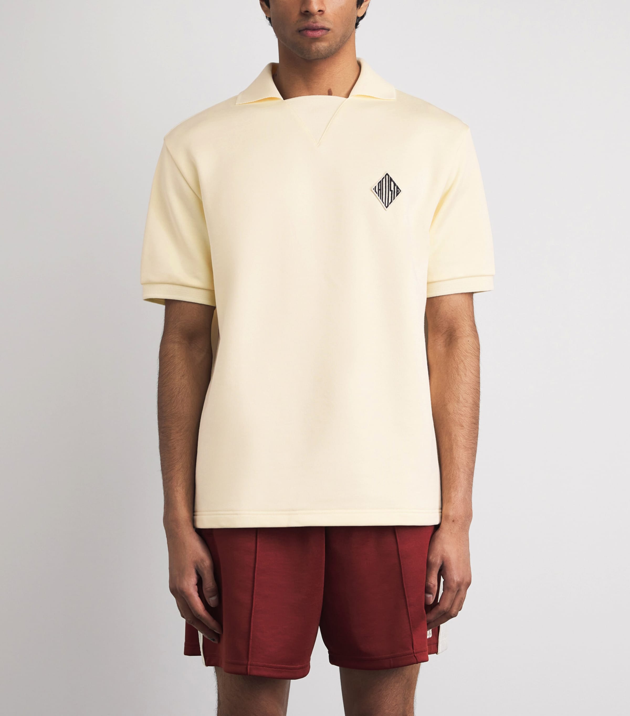 Lacoste Mens Jersey Open-Collar Polo Shirt Cream Image 4