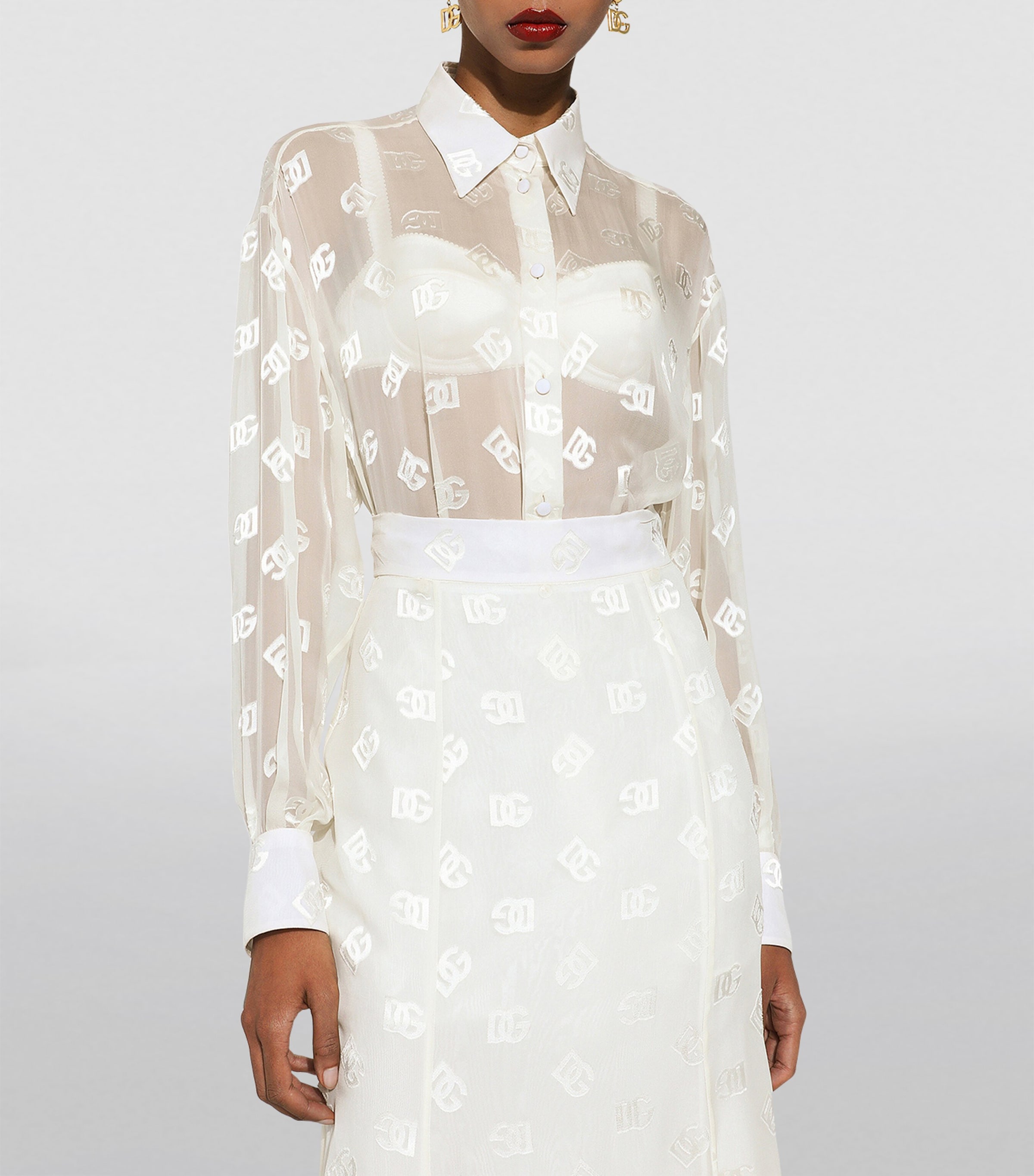 Sheer Logo Shirt W3789-VERY LIGHT CRE Image 3