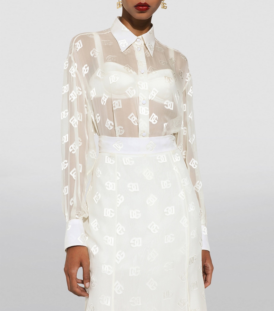 Sheer Logo Shirt W3789-VERY LIGHT CRE Image 3