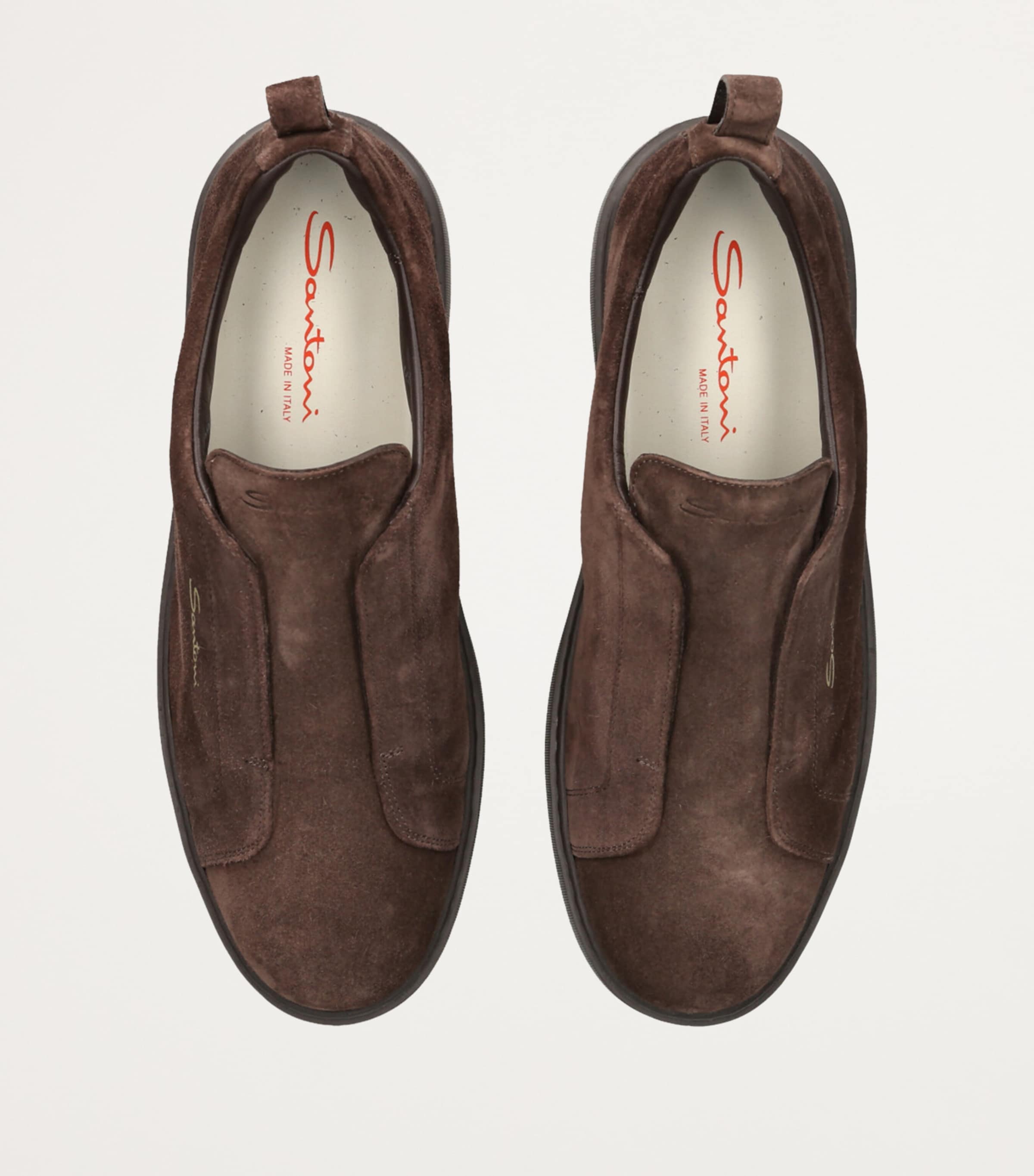 Santoni Suede Victory Slip-On Sneakers Brown Image 4