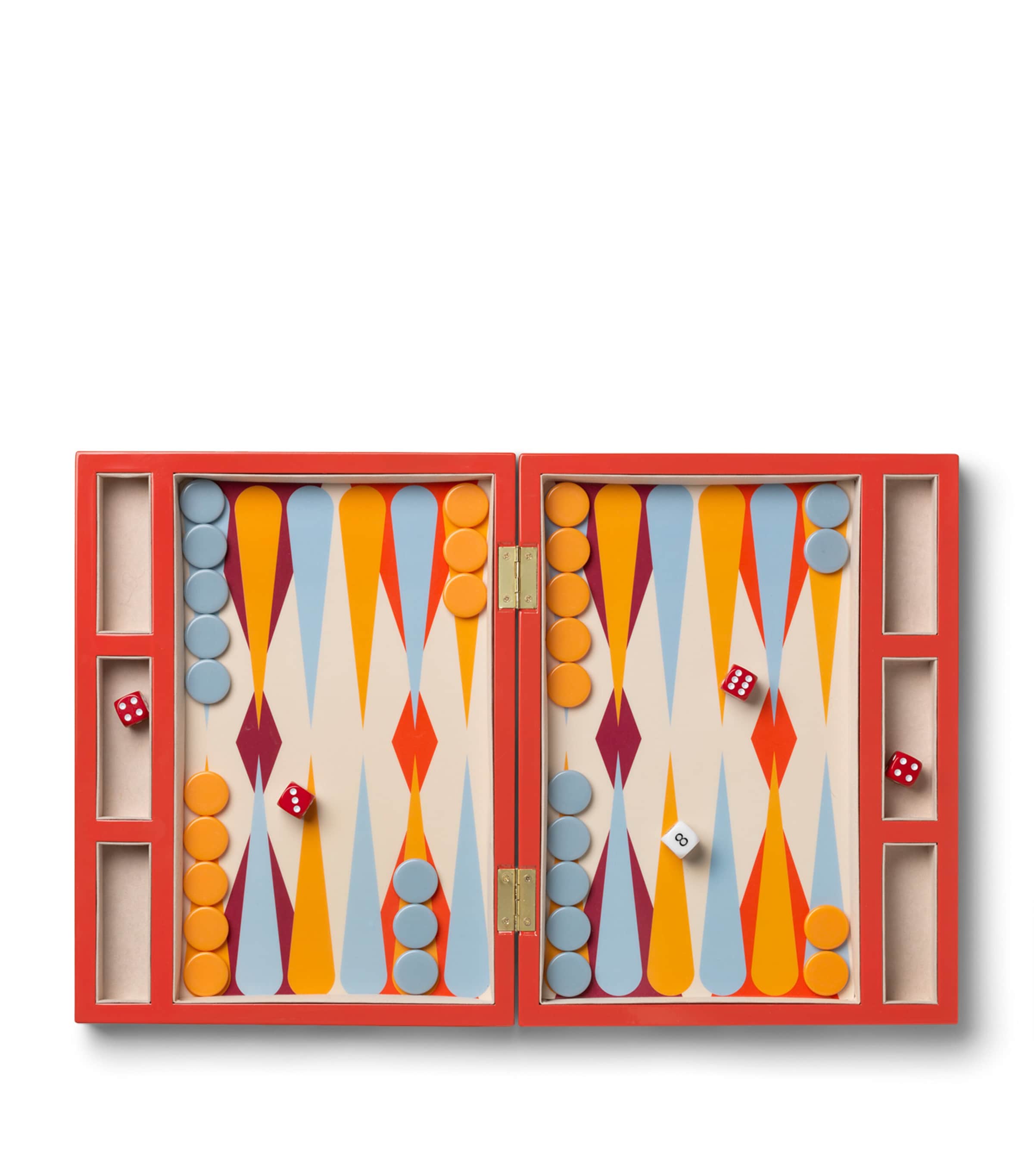 Printworks Lacquered Backgammon Set Red Image 1