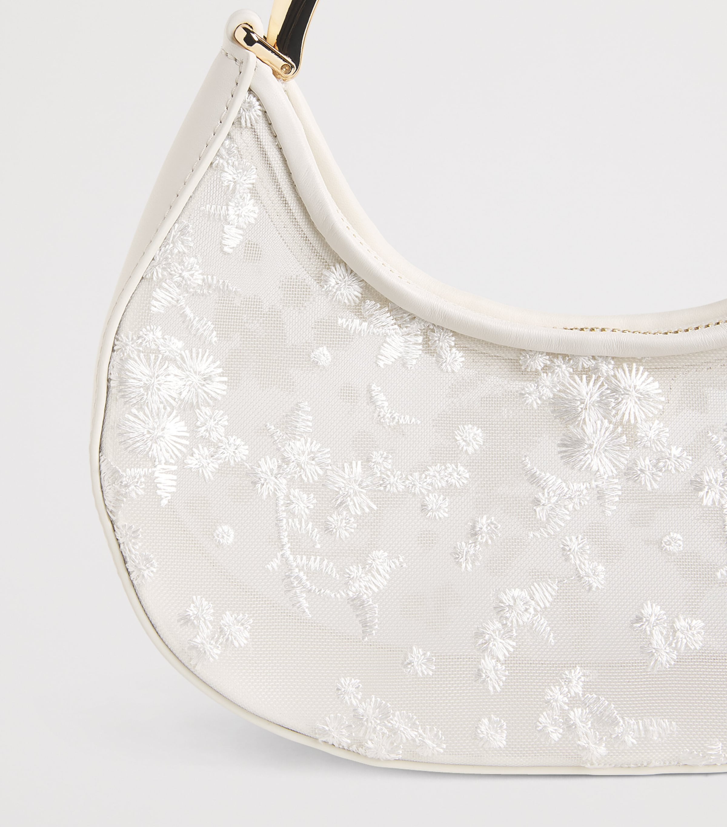 Simkhai Mesh Embroidered Nixi Clutch Bag Ivory Image 6
