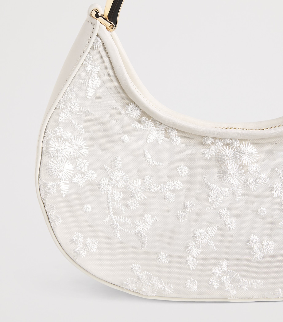 Simkhai Mesh Embroidered Nixi Clutch Bag Ivory Image 6