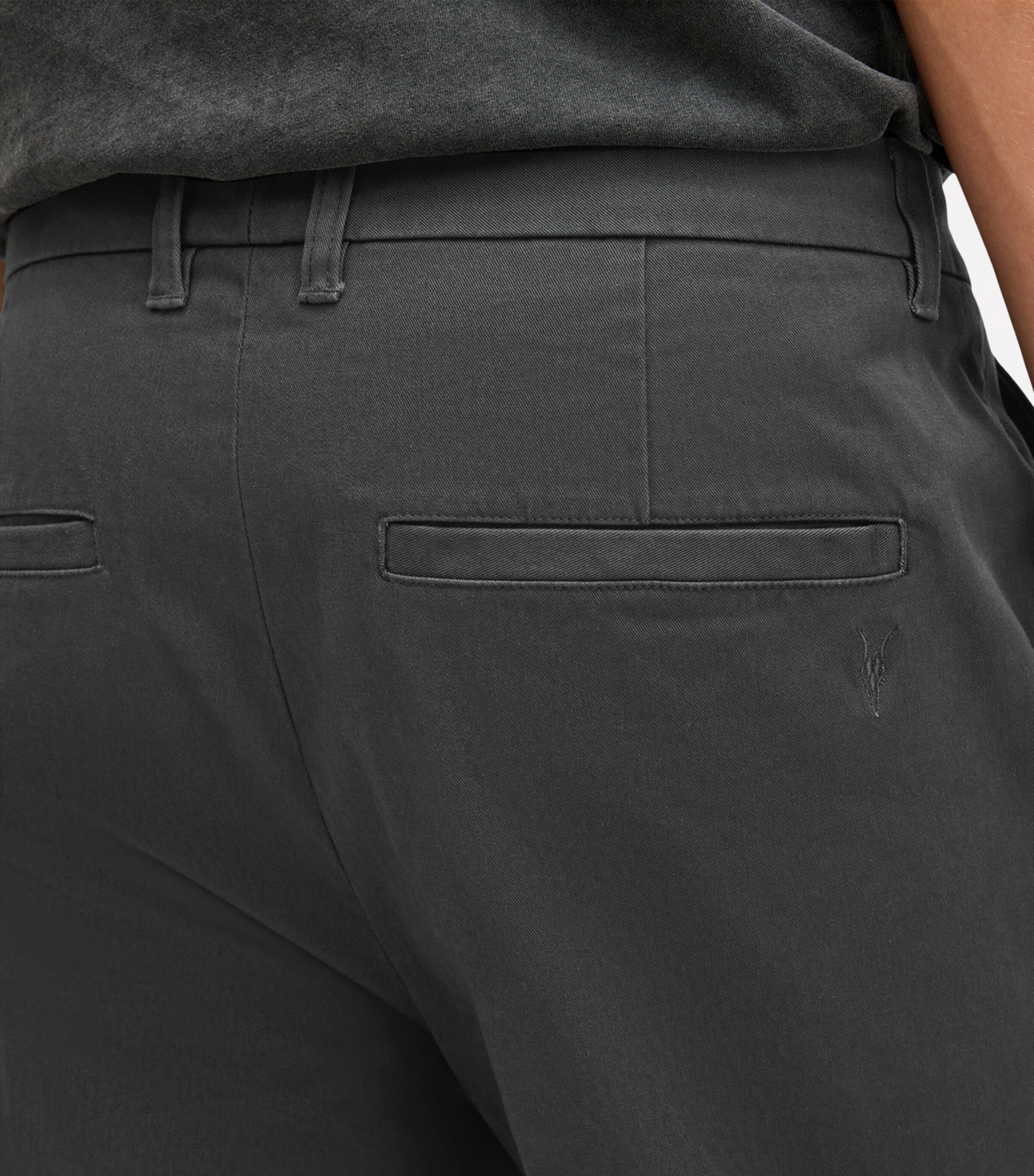AllSaints Mens Organic Cotton Slim Walde Chinos Gravestone Grey Image 7