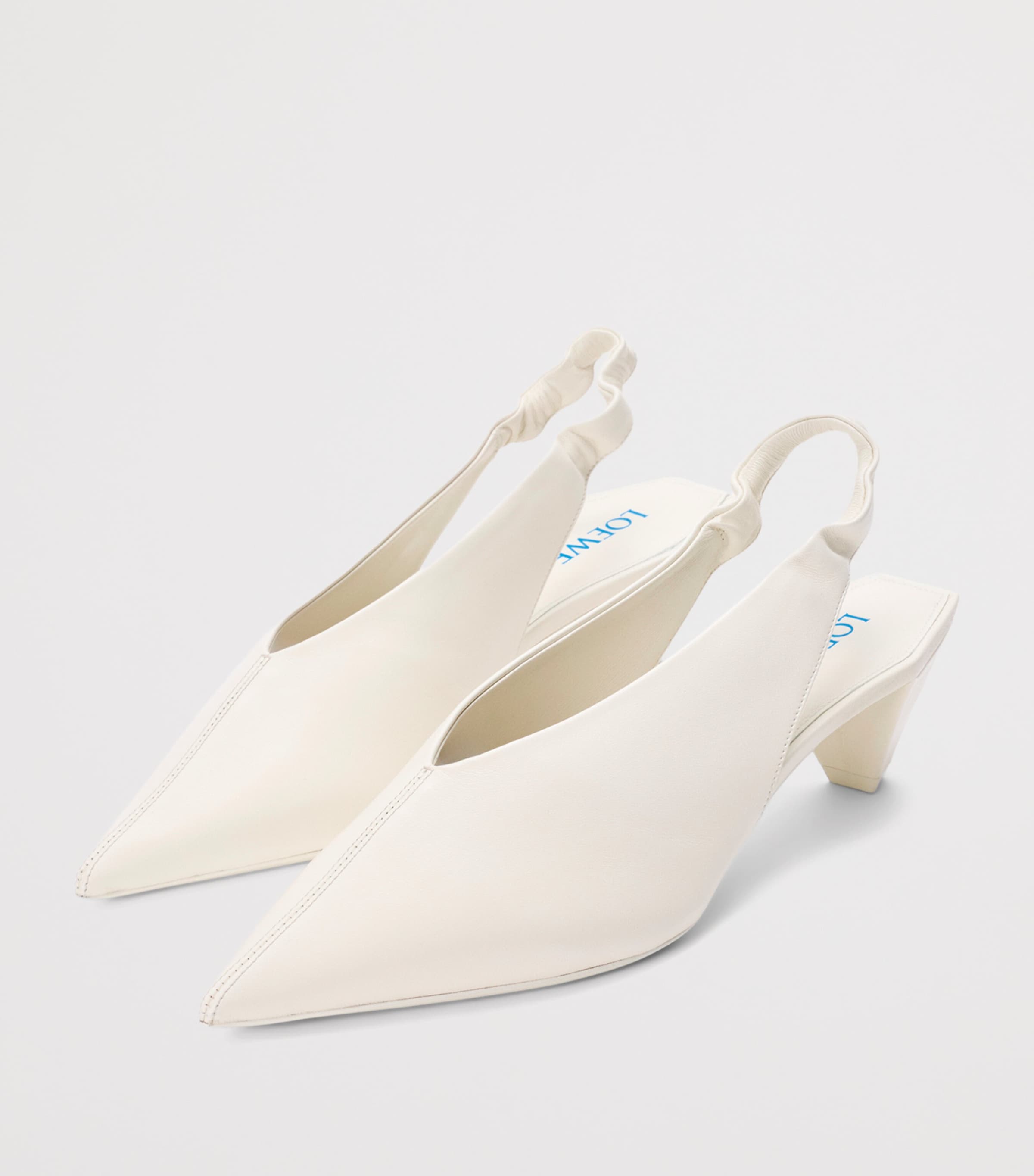LOEWE Lambskin Origami Cubic Slingback Pumps 45 White Image 2