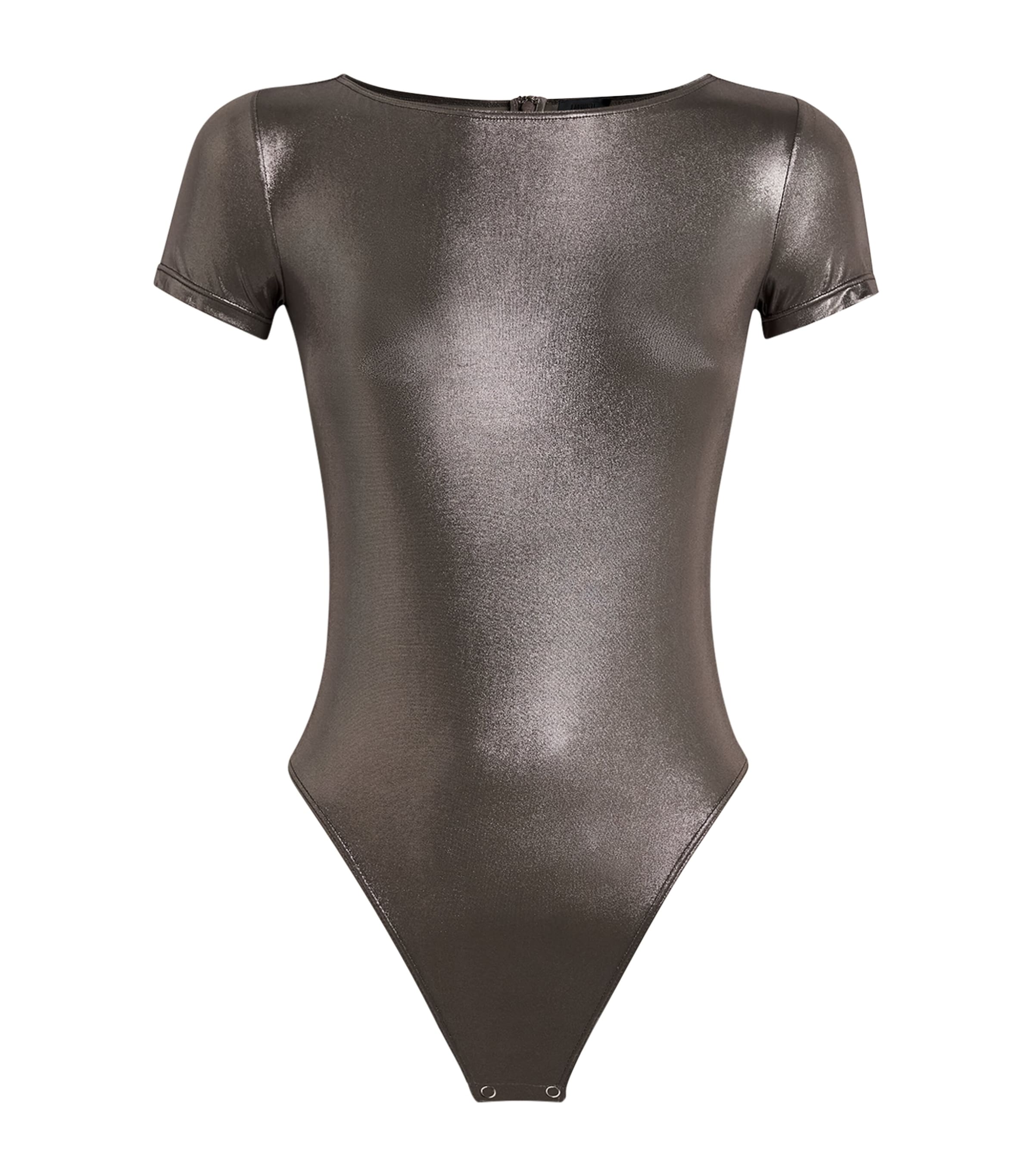 LAPOINTE Womens Metallic Bodysuit Steel Image 1