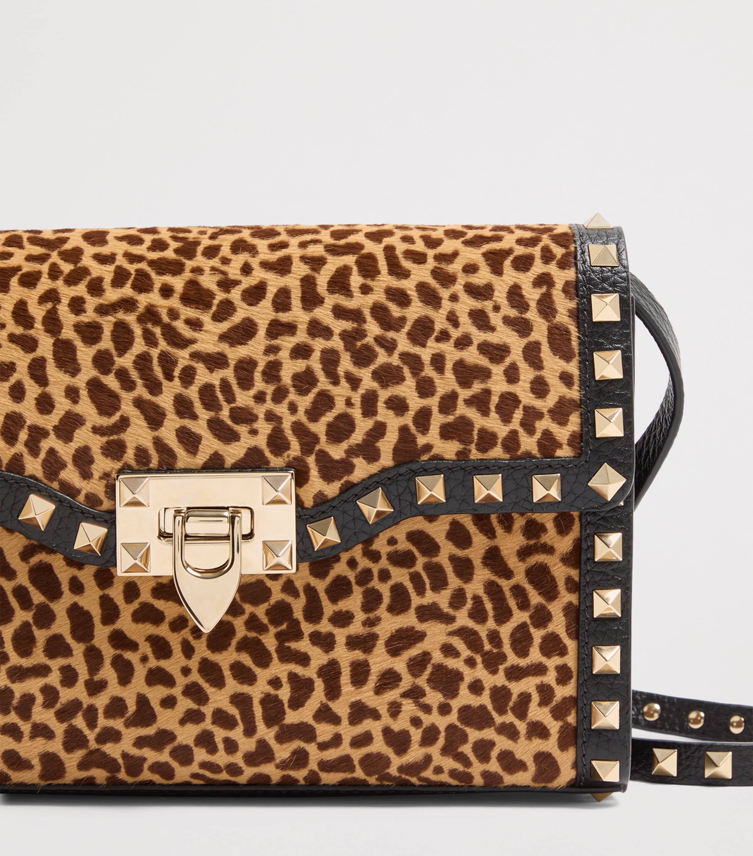 Small Leather Rockstud Shoulder Bag C2J Image 6