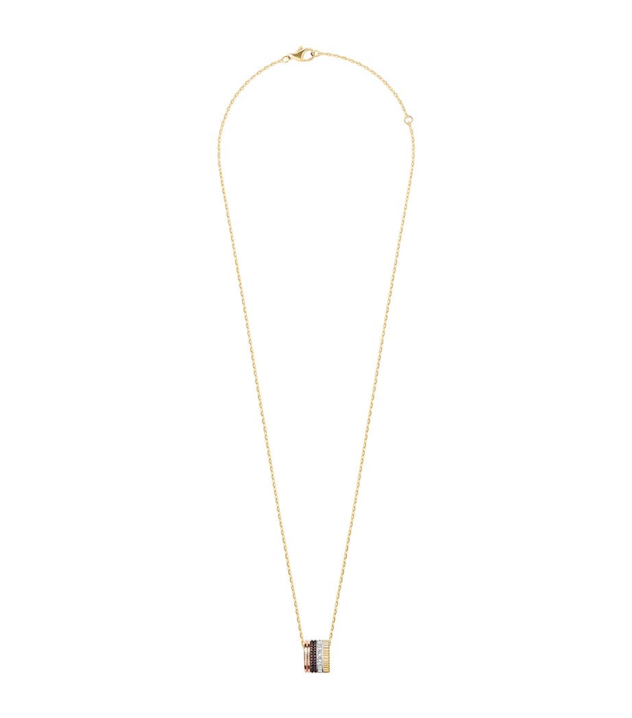 Large Mixed Gold and Diamond Quatre Necklace GOLD Image 1