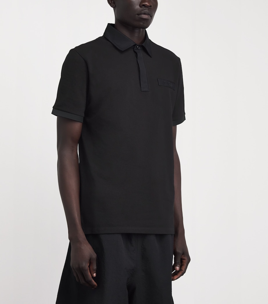Moncler Mens Piqué Cotton Logo Shirt Image 4