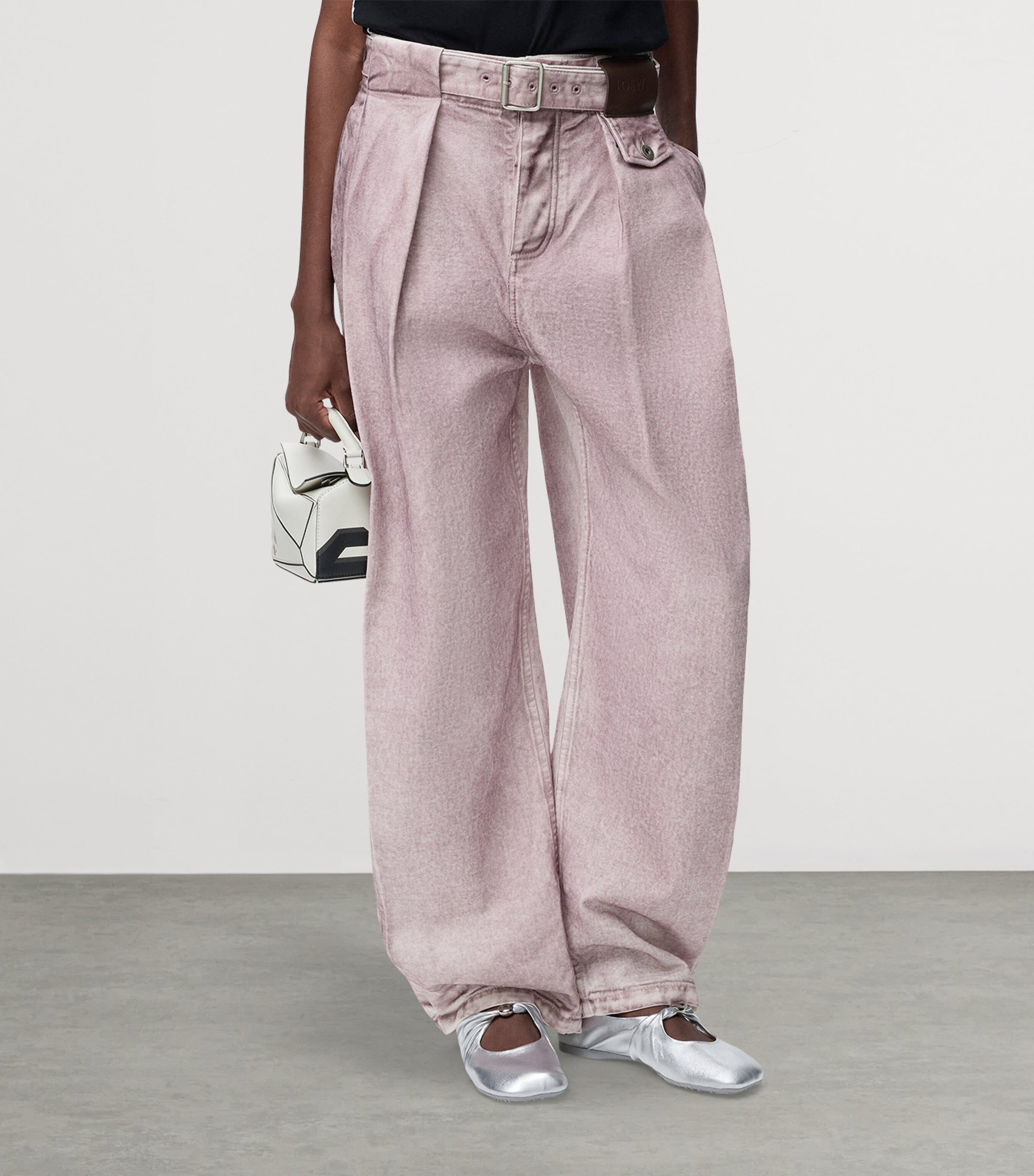 LOEWE Womens Straight Leg Jeans Pink Image 3