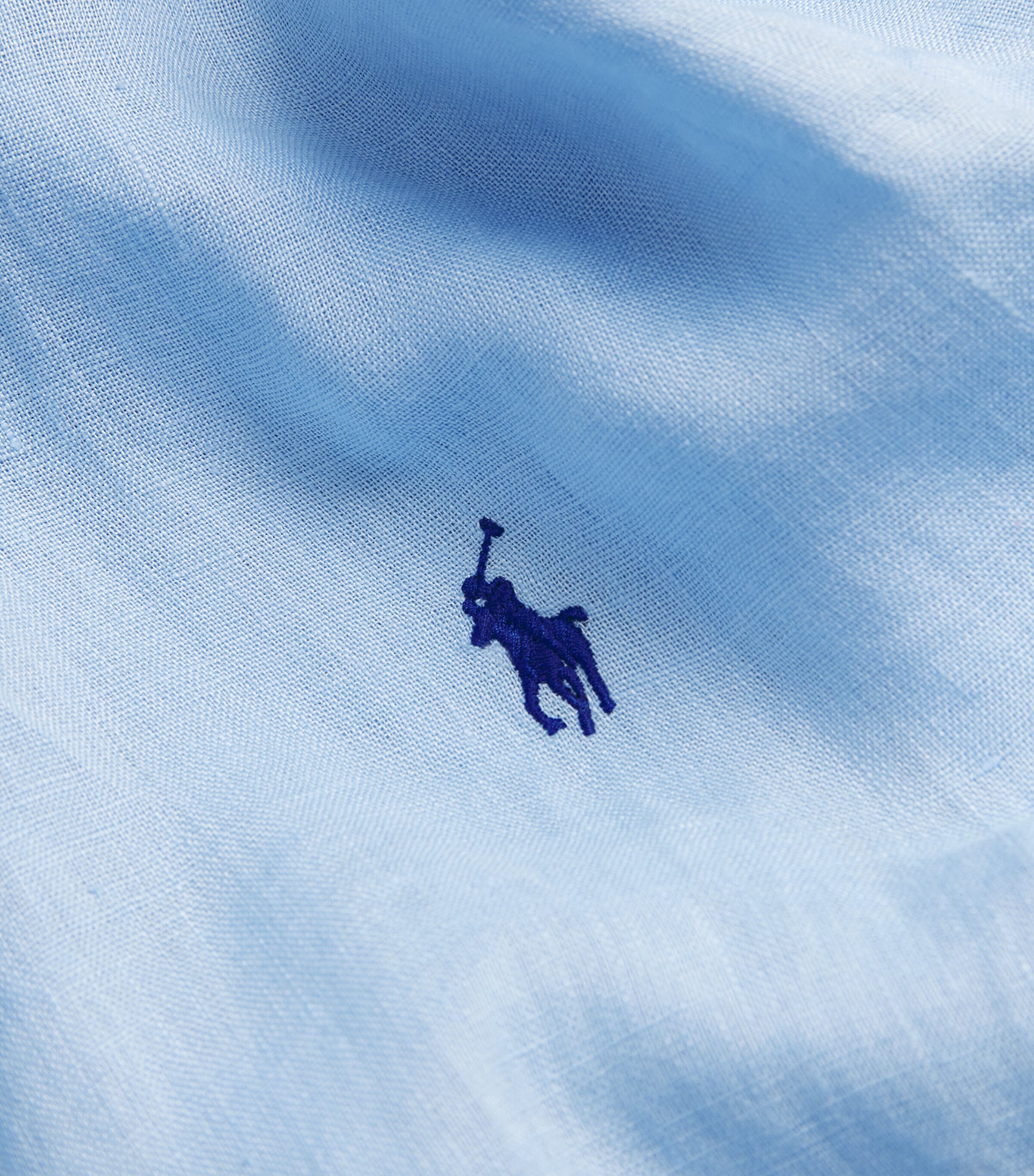 Polo Ralph Lauren Mens Linen Custom Fit Shirt Blue Image 5