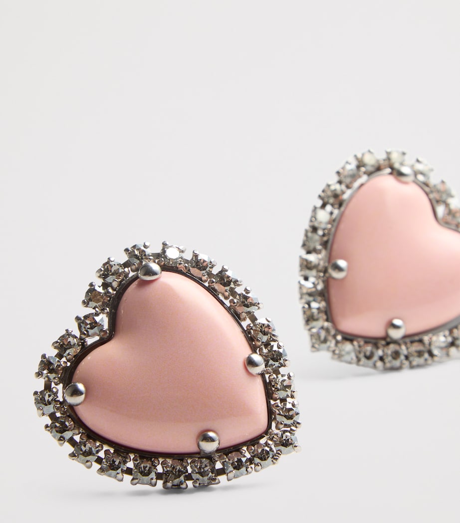 Metal, Resin and Swarovski Crystal Coeur Hyperbole Clip-On Earrings BXM Image 5