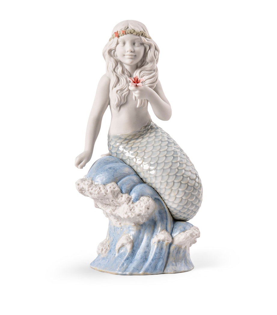Lladró Porcelain Little Mermaid Figurine White & Blue Image 4