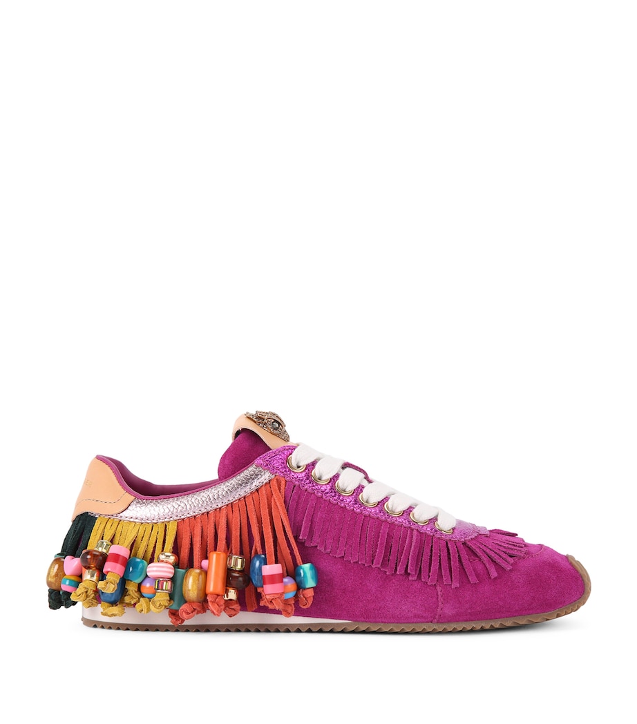 Suede Islington Beaded Tassel Sneakers FUSHIA CMB Image 1