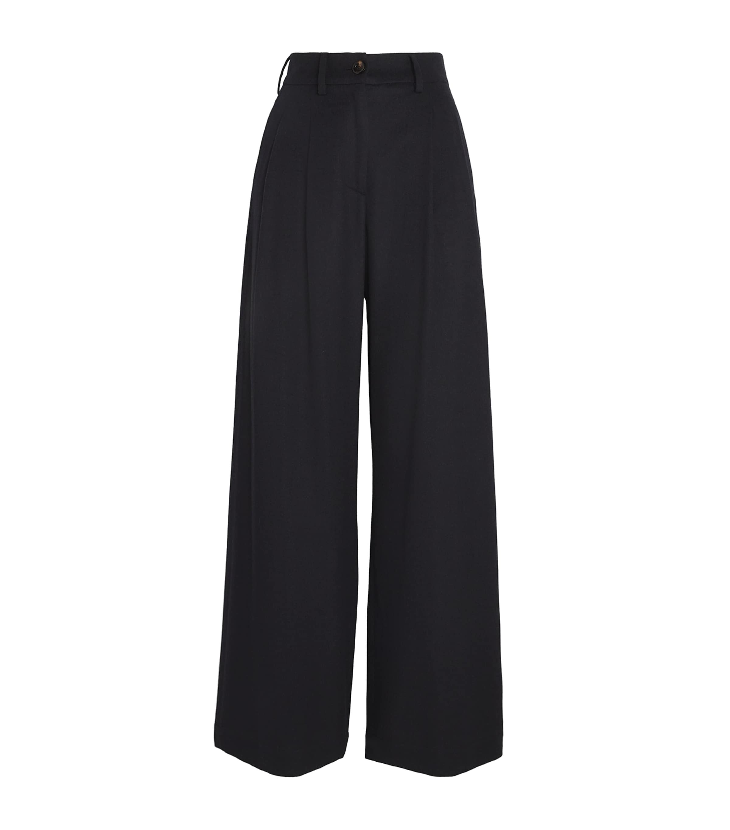 Colombo Kid Cashmere Pleated Wide-Leg Trousers | Women Clothing | Knitwear | Cashmere | Trousers | Tailored Trousers | Workwear