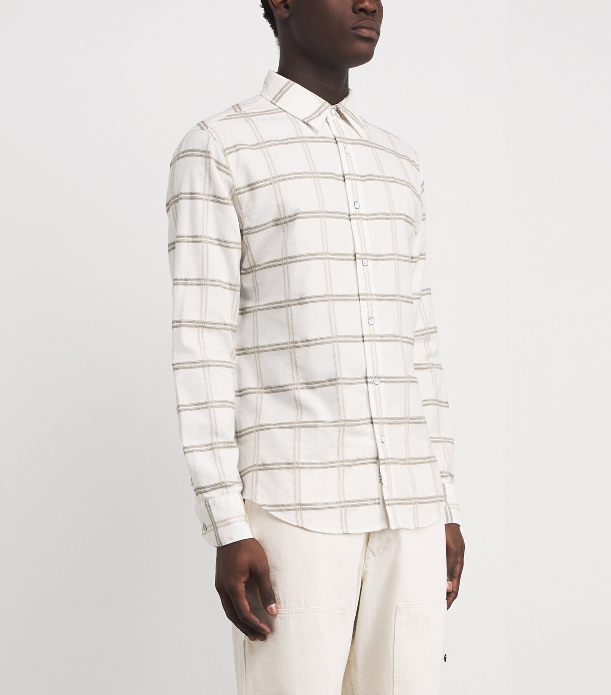 Cotton Check Shirt CHALK Image 3