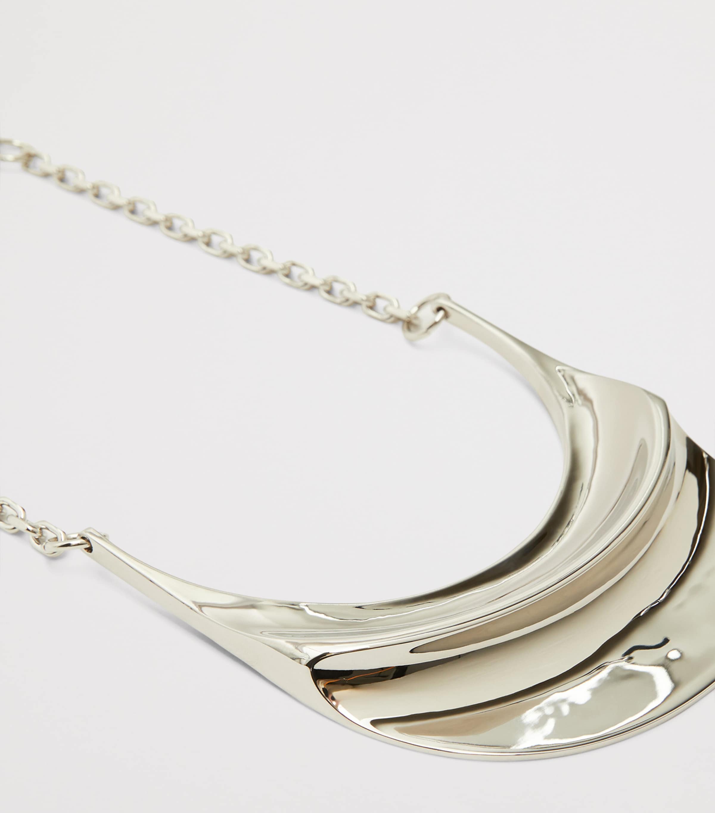 Max Mara Crescent Necklace Silver Image 3